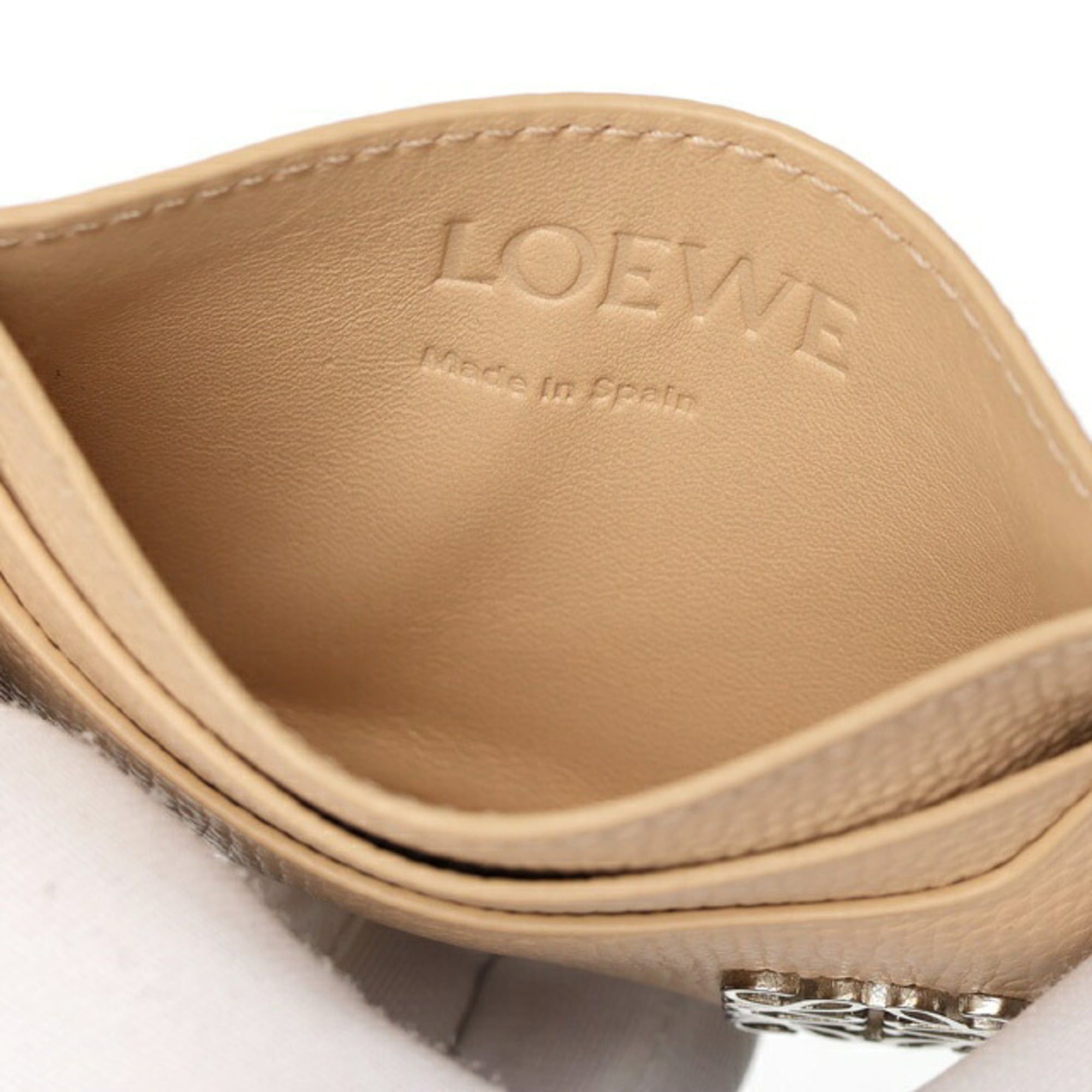 Loewe LOEWE Anagram Plain Card Holder Pebble Grain Calfskin Pink S-160073 Size ONE SIZE - 5 Thumbnail
