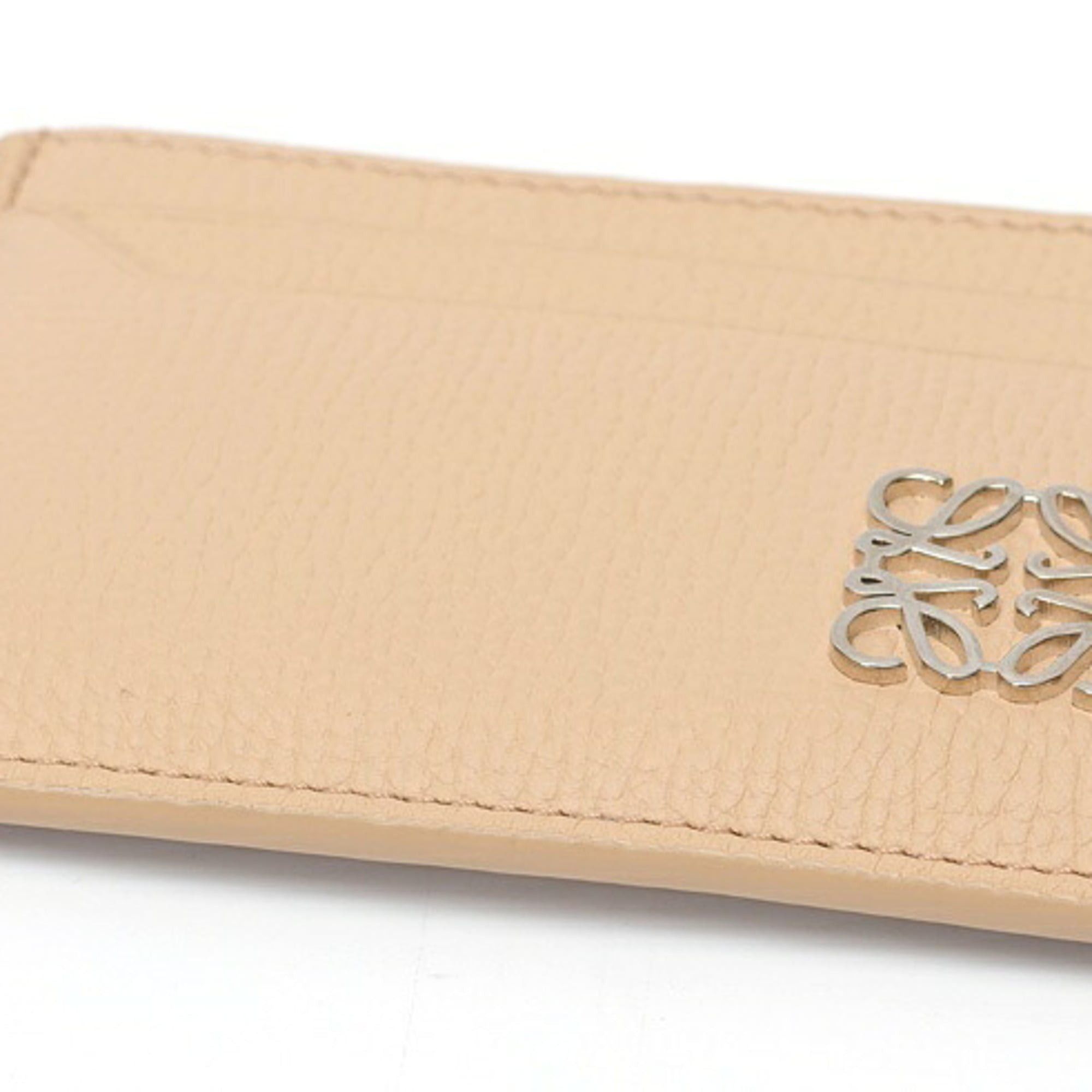 Loewe LOEWE Anagram Plain Card Holder Pebble Grain Calfskin Pink S-160073 Size ONE SIZE - 3 Thumbnail