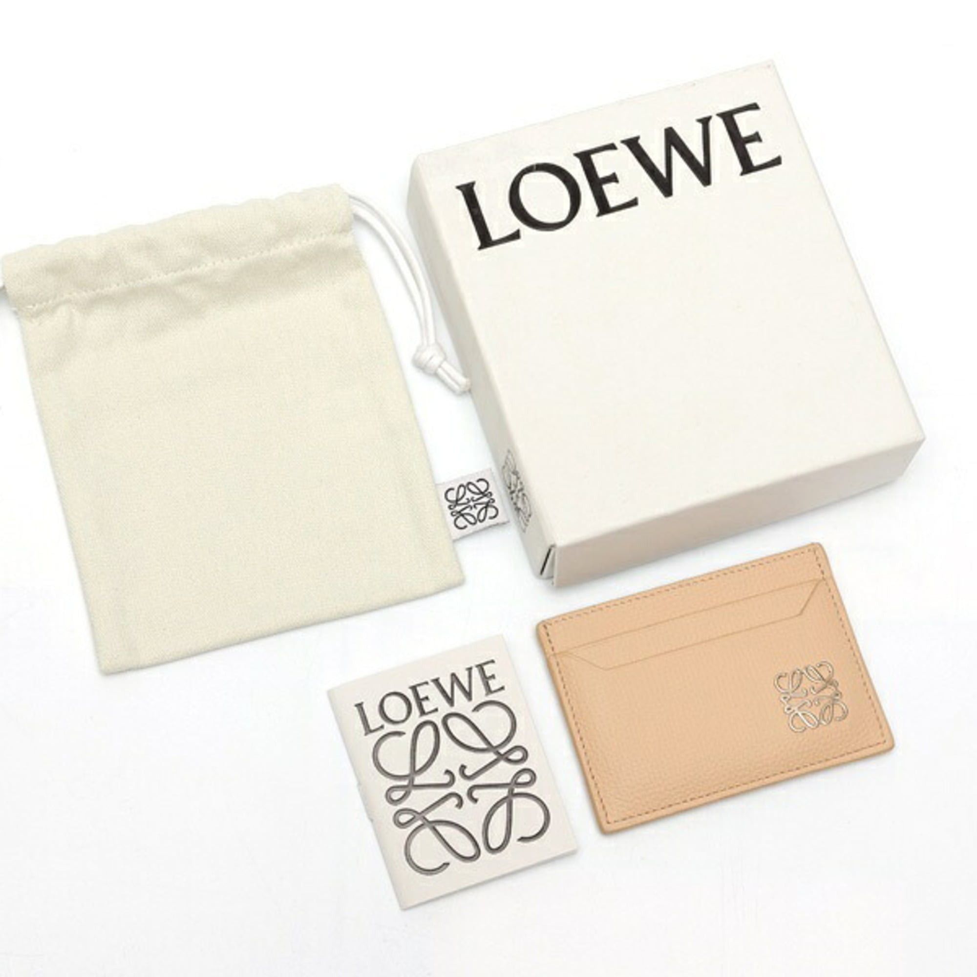 Loewe LOEWE Anagram Plain Card Holder Pebble Grain Calfskin Pink S-160073 Size ONE SIZE - 6 Thumbnail