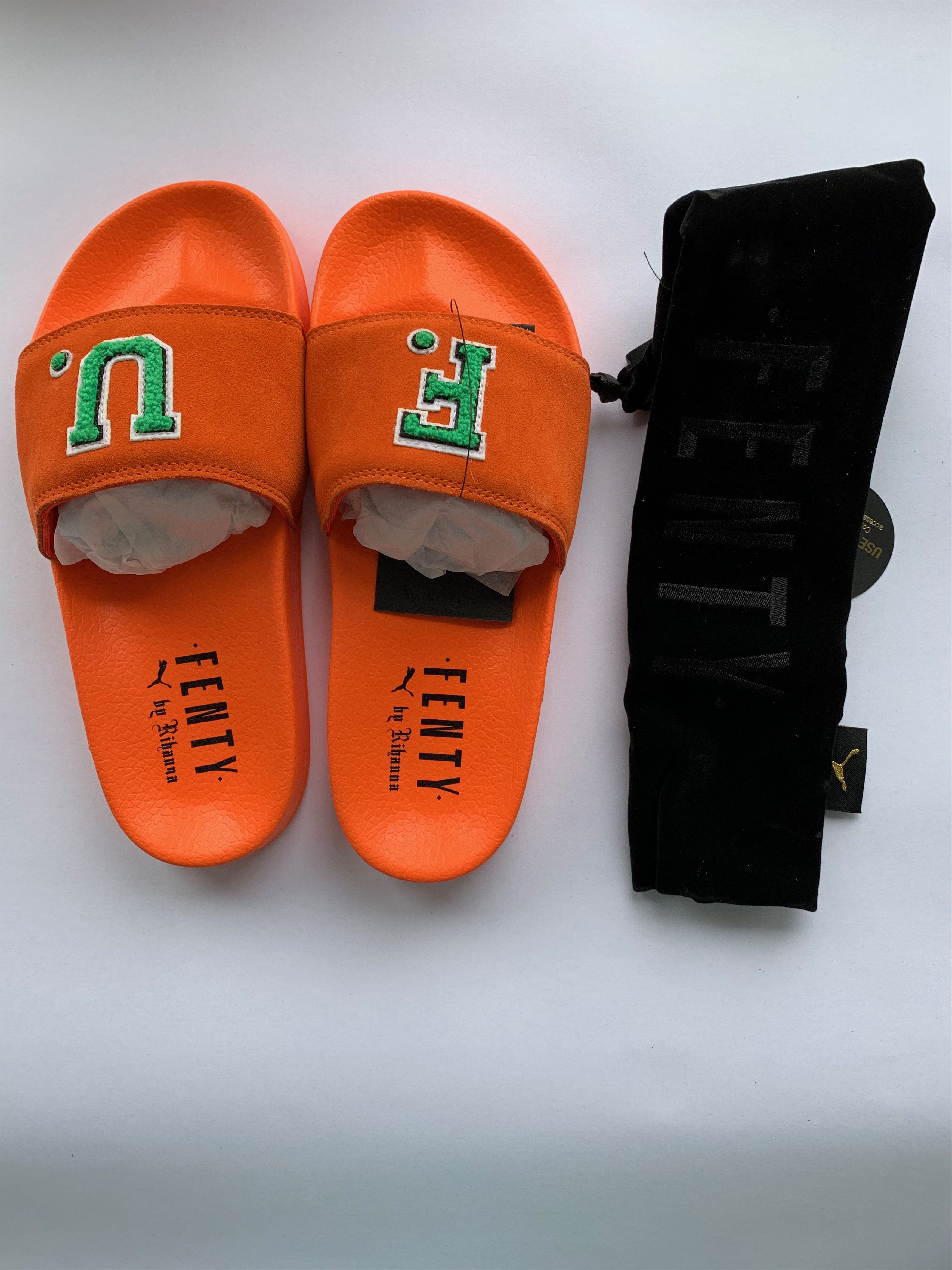 Orange fenty slides online