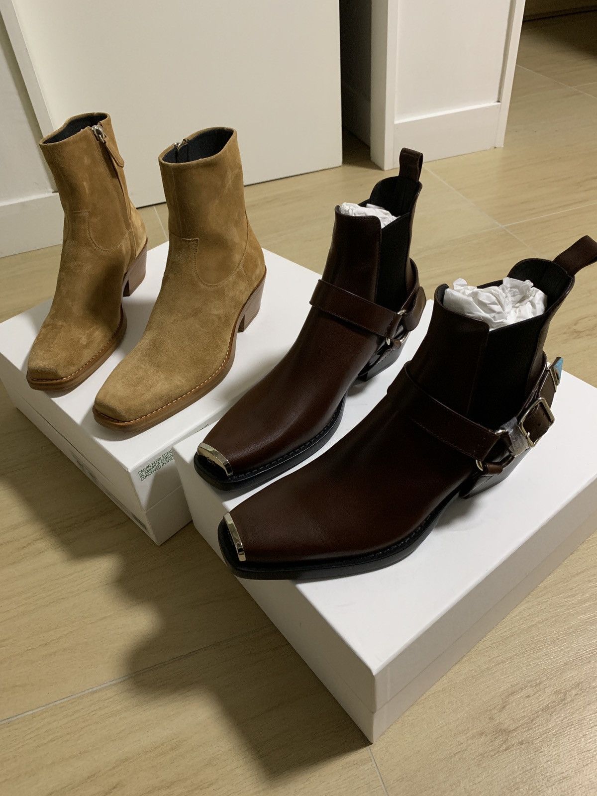Calvin Klein 205W39NYC Raf Simons CK205W39nyc Boots boot leather suede 41 8 wyatt zip raf simo Grailed