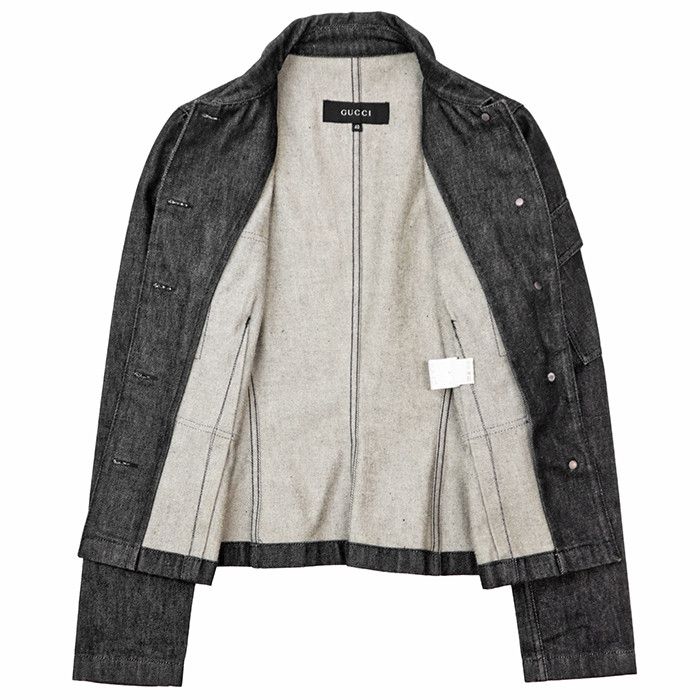 Gucci Gucci Gucci Black Denim Jacket Textile Outerwear DUTY FREE for USA Size ONE SIZE - 8 Thumbnail