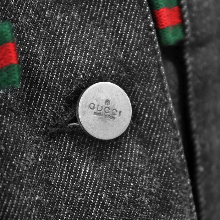 Gucci Gucci Gucci Black Denim Jacket Textile Outerwear DUTY FREE for USA Size ONE SIZE - 3 Thumbnail