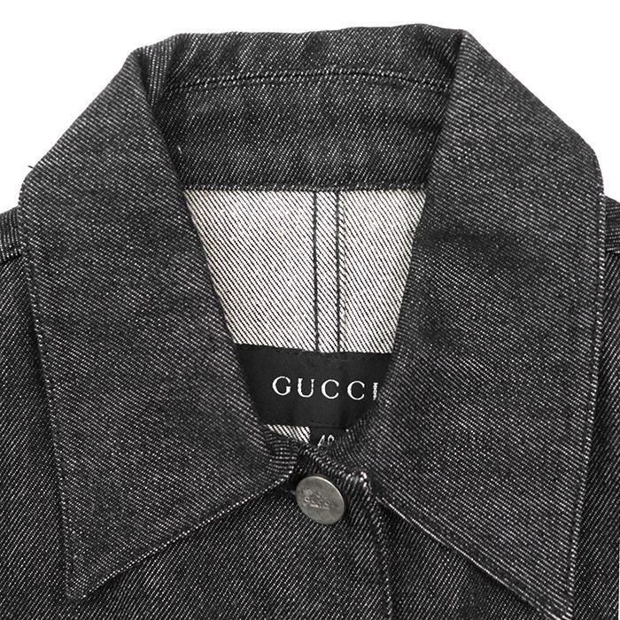 Gucci Gucci Gucci Black Denim Jacket Textile Outerwear DUTY FREE for USA Size ONE SIZE - 11 Thumbnail
