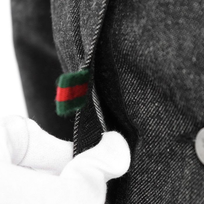 Gucci Gucci Gucci Black Denim Jacket Textile Outerwear DUTY FREE for USA Size ONE SIZE - 4 Thumbnail