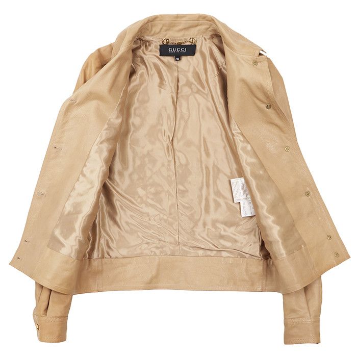 Gucci Gucci Gucci Floral Embroidery Cow Leather Jacket Leather Outerwear DUTY FREE for USA Size ONE SIZE - 8 Thumbnail
