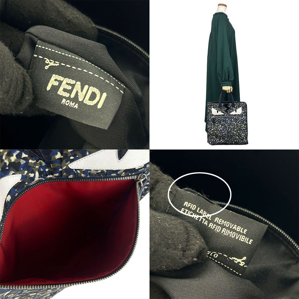 Fendi Fendi Fendi Bag Bugs Nylon Leather Tote Bag Textile Tote Bag 7VA367 DUTY FREE for USA Size ONE SIZE - 9 Thumbnail