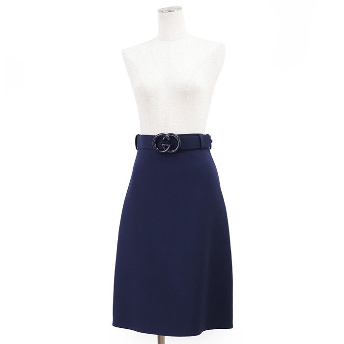 Gucci Gucci Gucci GG Interlocking Wool Silk Skirt Textile Skirts DUTY FREE for USA Size ONE SIZE - 2 Thumbnail