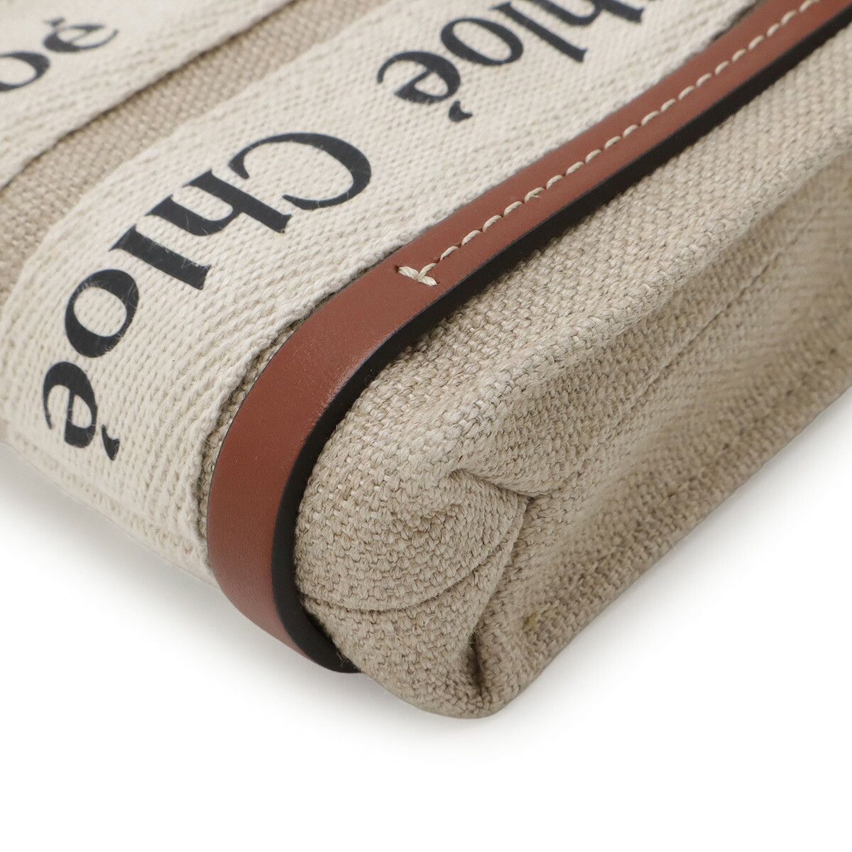 Chloe Chloe Chloe Woody Linen Canvas 2way Bag Textile Tote Bag CHC22AP235 DUTY FREE for USA Size ONE SIZE - 3 Thumbnail