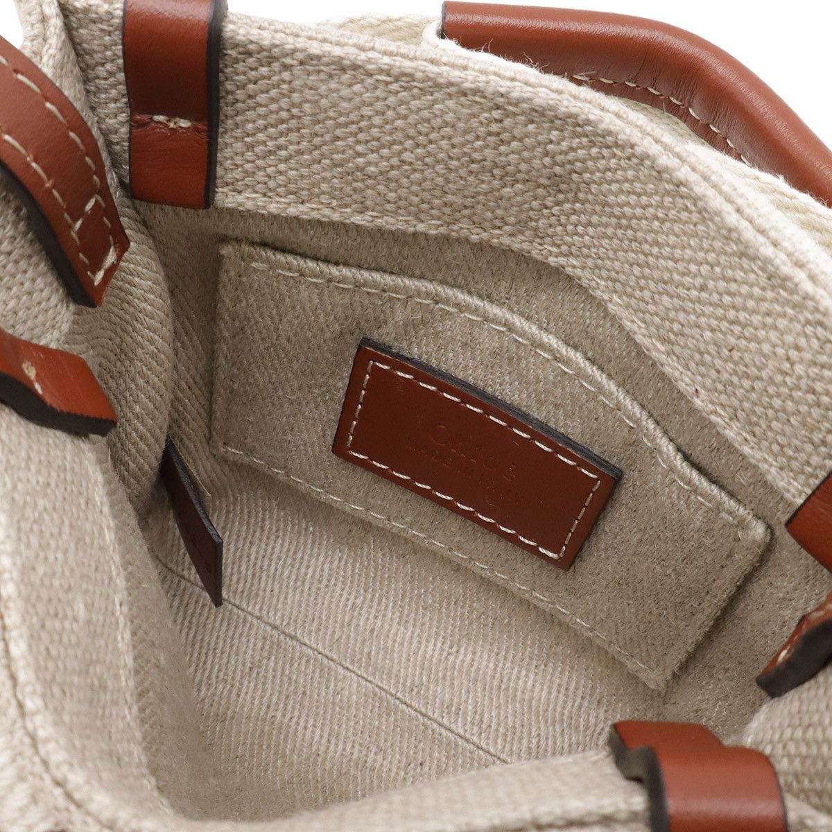 Chloe Chloe Chloe Woody Linen Canvas 2way Bag Textile Tote Bag CHC22AP235 DUTY FREE for USA Size ONE SIZE - 5 Thumbnail