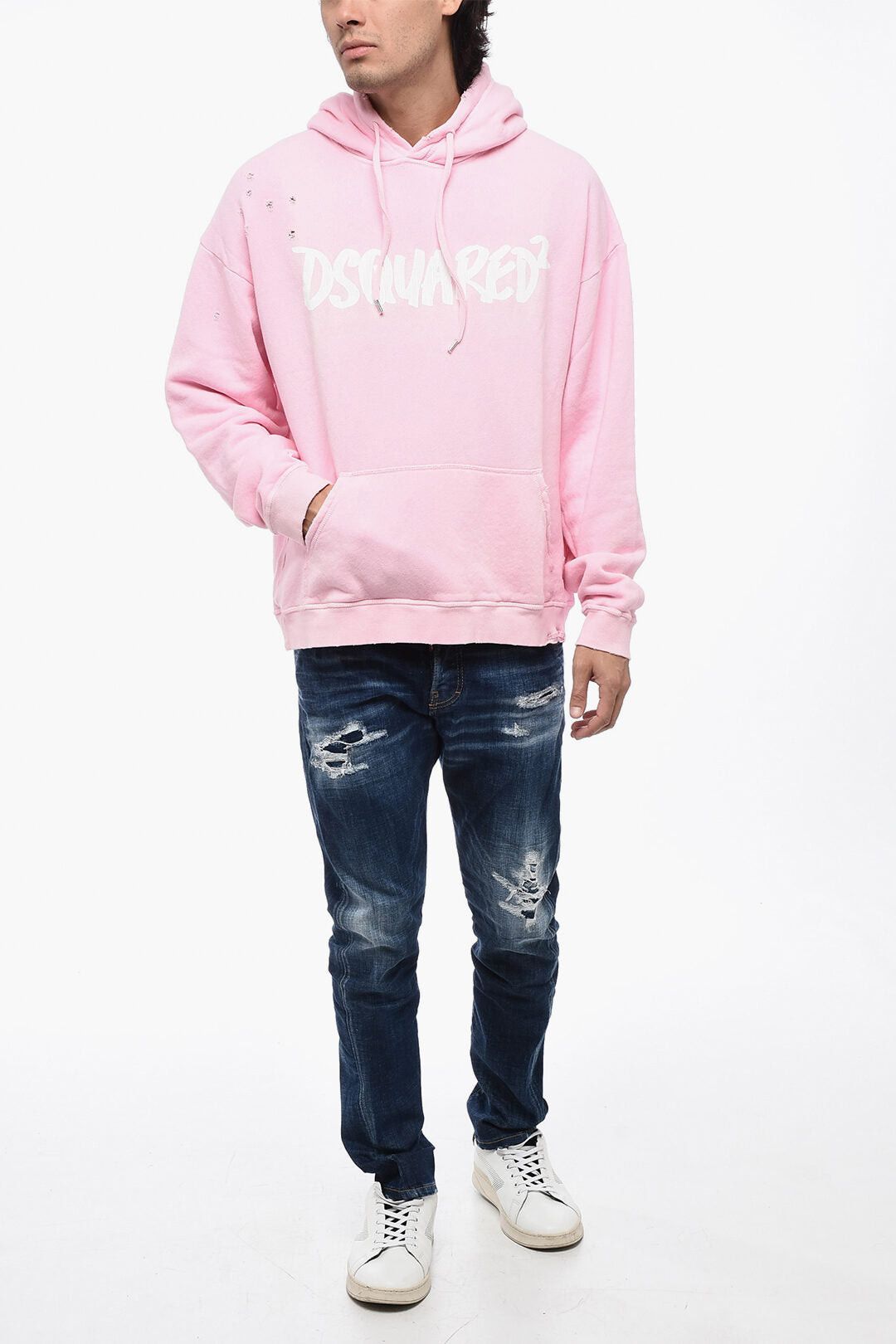 Dsquared2 Vintage-Effect Hoodie with Patch Pocket Size US S / EU 44-46 / 1 - 4 Thumbnail