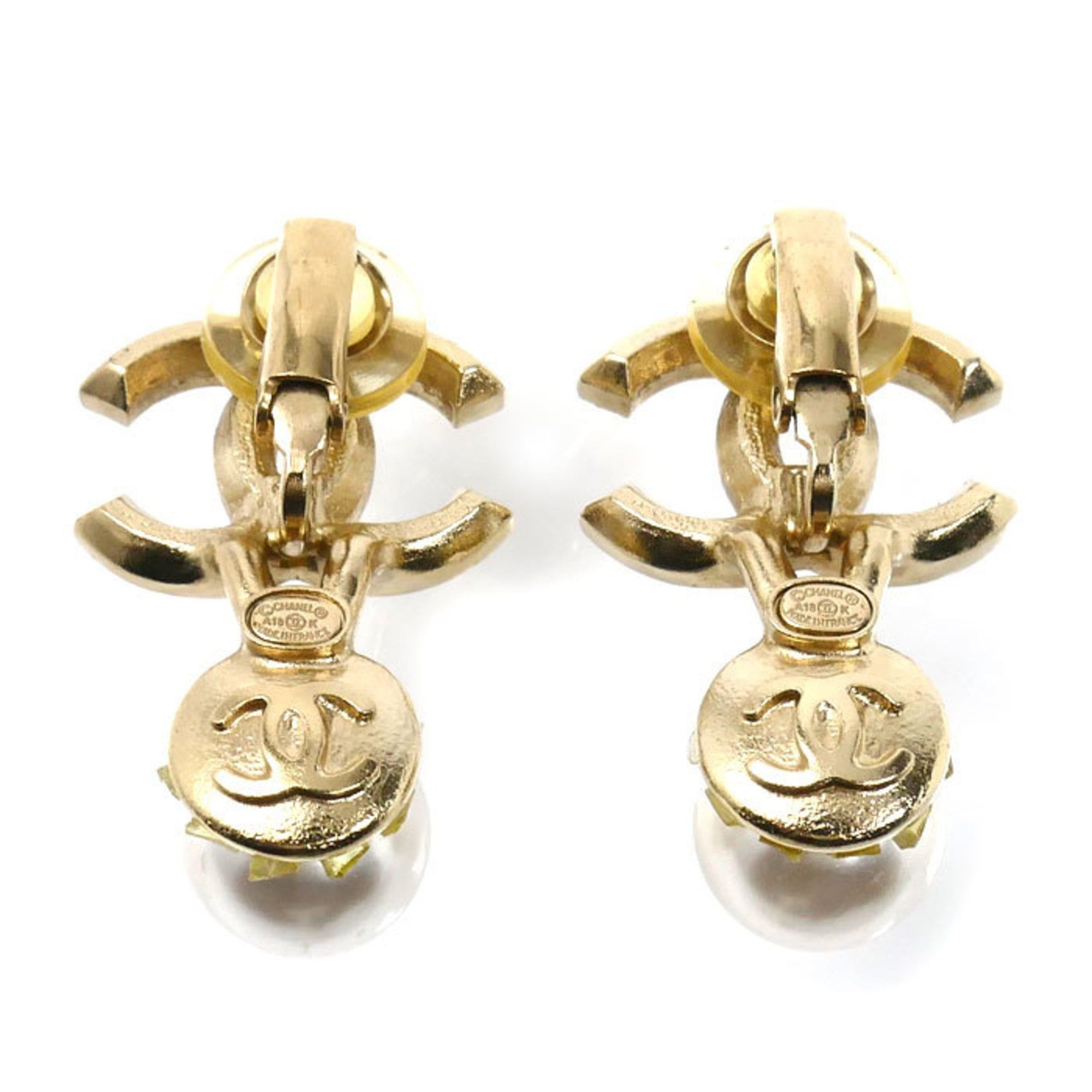 Chanel CHANEL GP Coco Mark Rhinestone and Faux Pearl Earrings, 10.5g, Women's Size ONE SIZE - 3 Thumbnail
