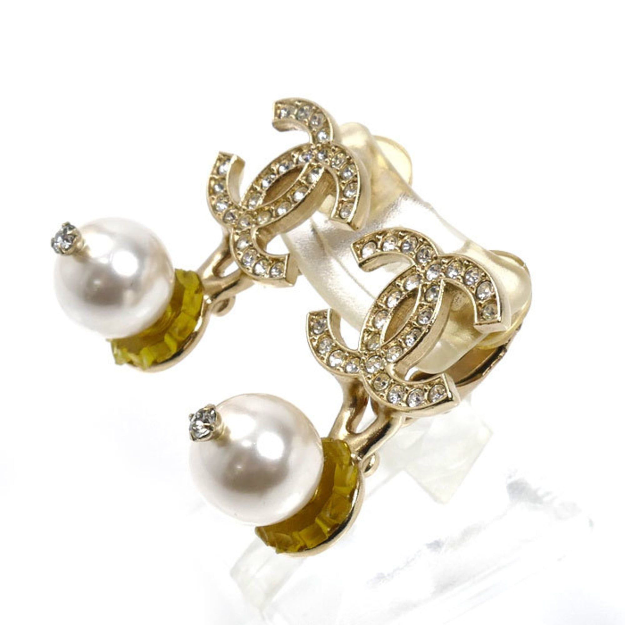 Chanel CHANEL GP Coco Mark Rhinestone and Faux Pearl Earrings, 10.5g, Women's Size ONE SIZE - 2 Thumbnail