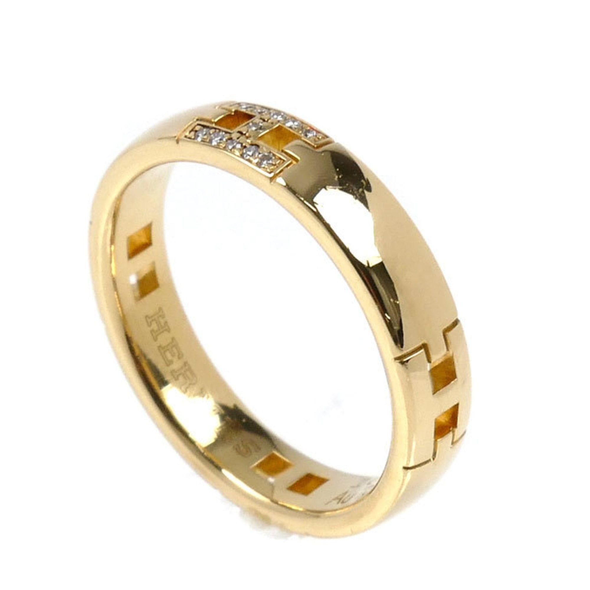 Hermes HERMES 18KYG Yellow Gold Hercules Wedding Ring with Diamonds, 47mm, 3.5g, Women's Size ONE SIZE - 2 Thumbnail