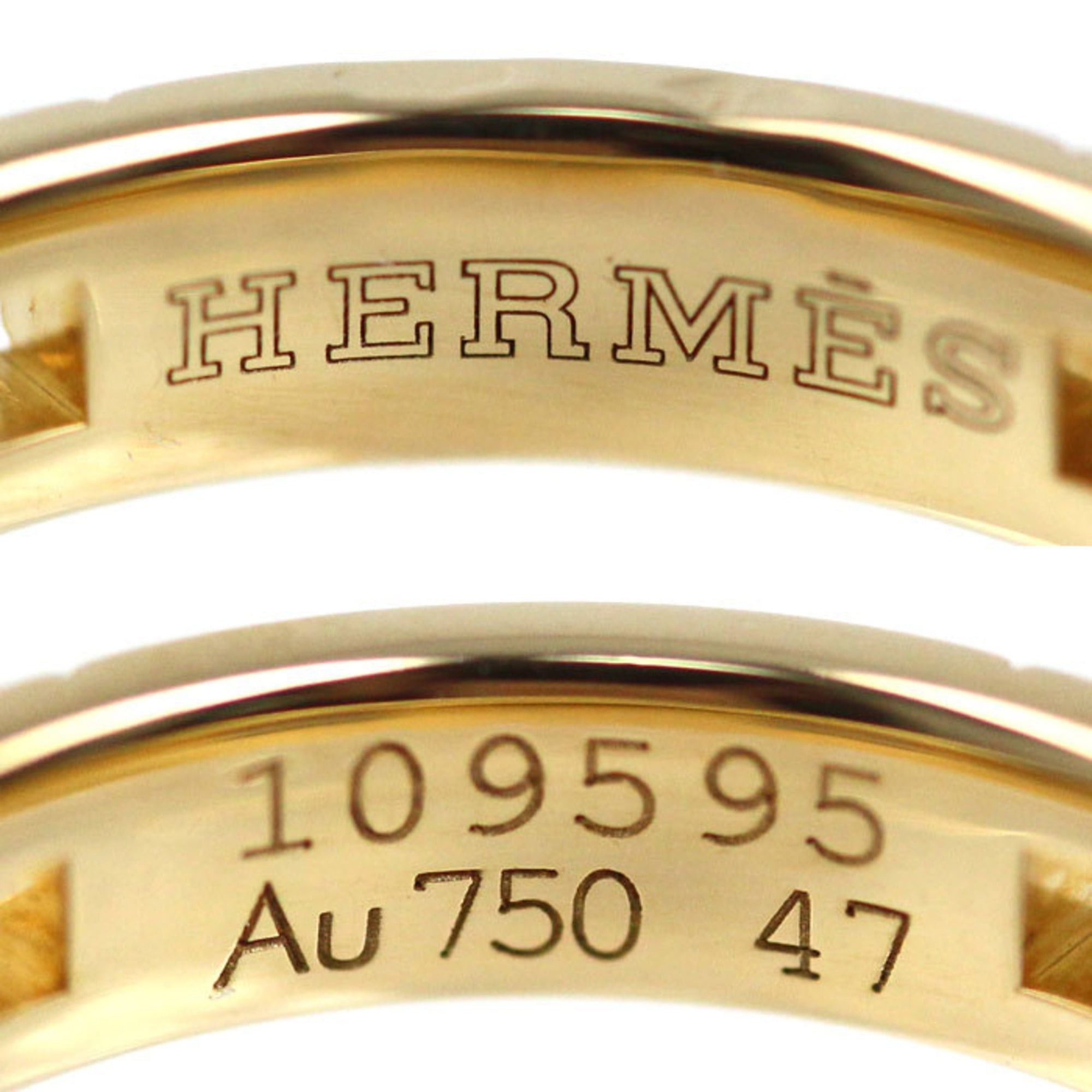 Hermes HERMES 18KYG Yellow Gold Hercules Wedding Ring with Diamonds, 47mm, 3.5g, Women's Size ONE SIZE - 5 Thumbnail