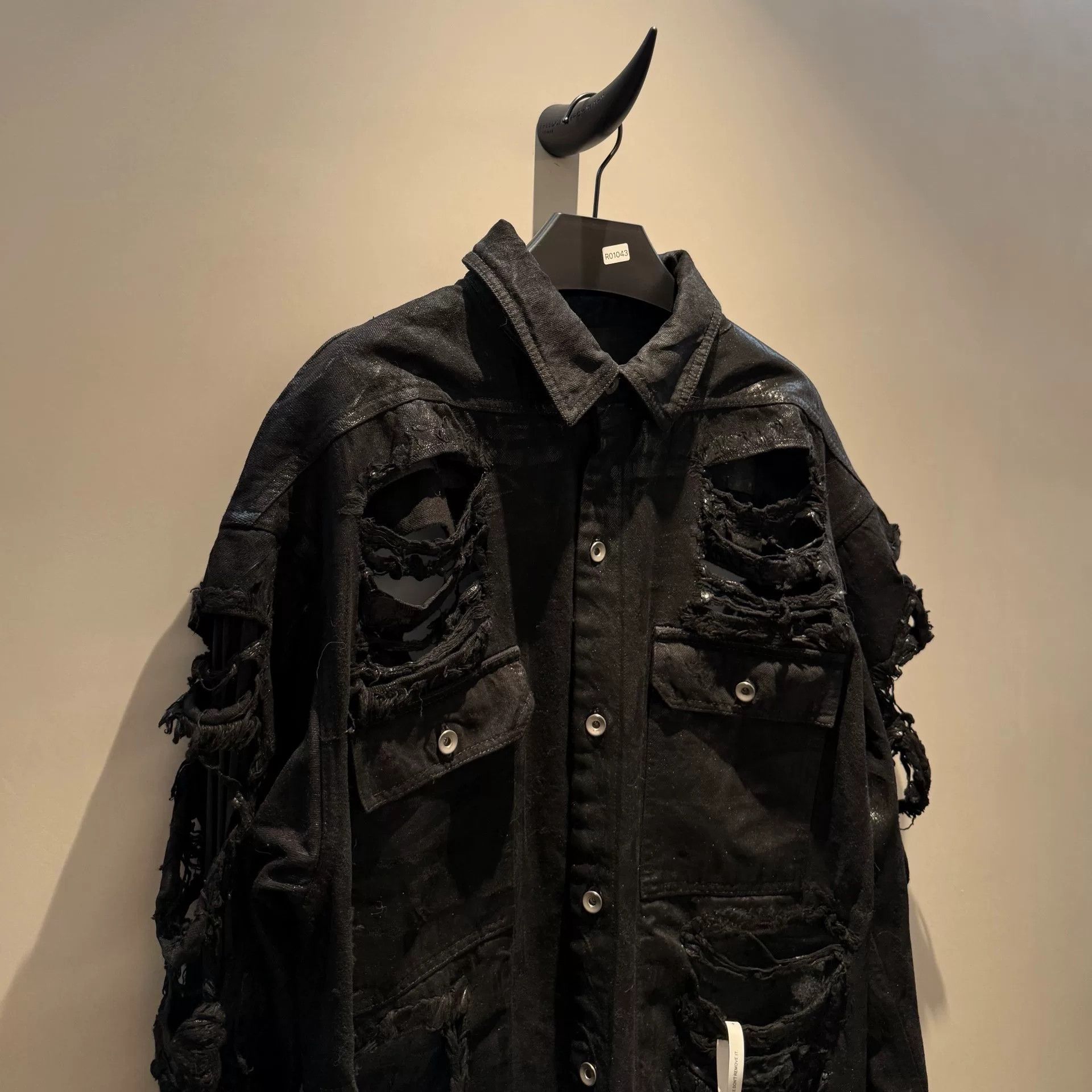 Rick Owens Drkshdw Rick Owens Waxed Distressed Jacket Size US M / EU 48-50 / 2 - 2 Thumbnail