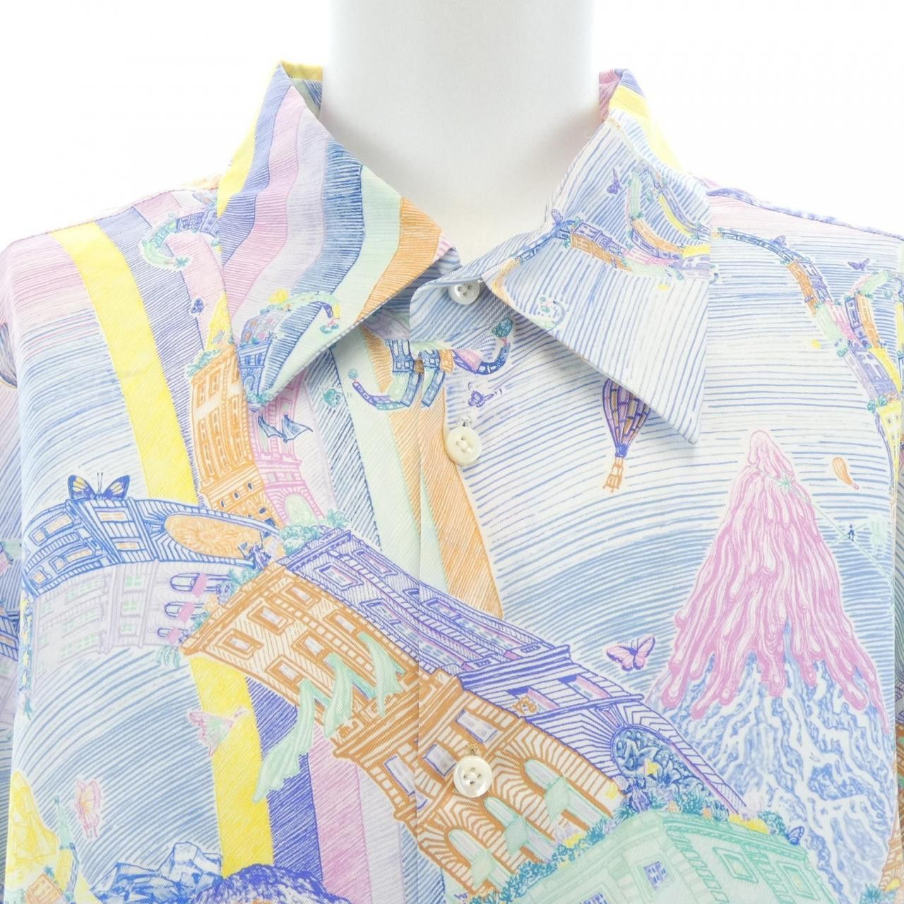 Hermes Hermes Hermes LES FOLIES DU FAUBOURG Silk Shirt Textile Dress Shirt DUTY FREE for USA Size ONE SIZE - 5 Thumbnail