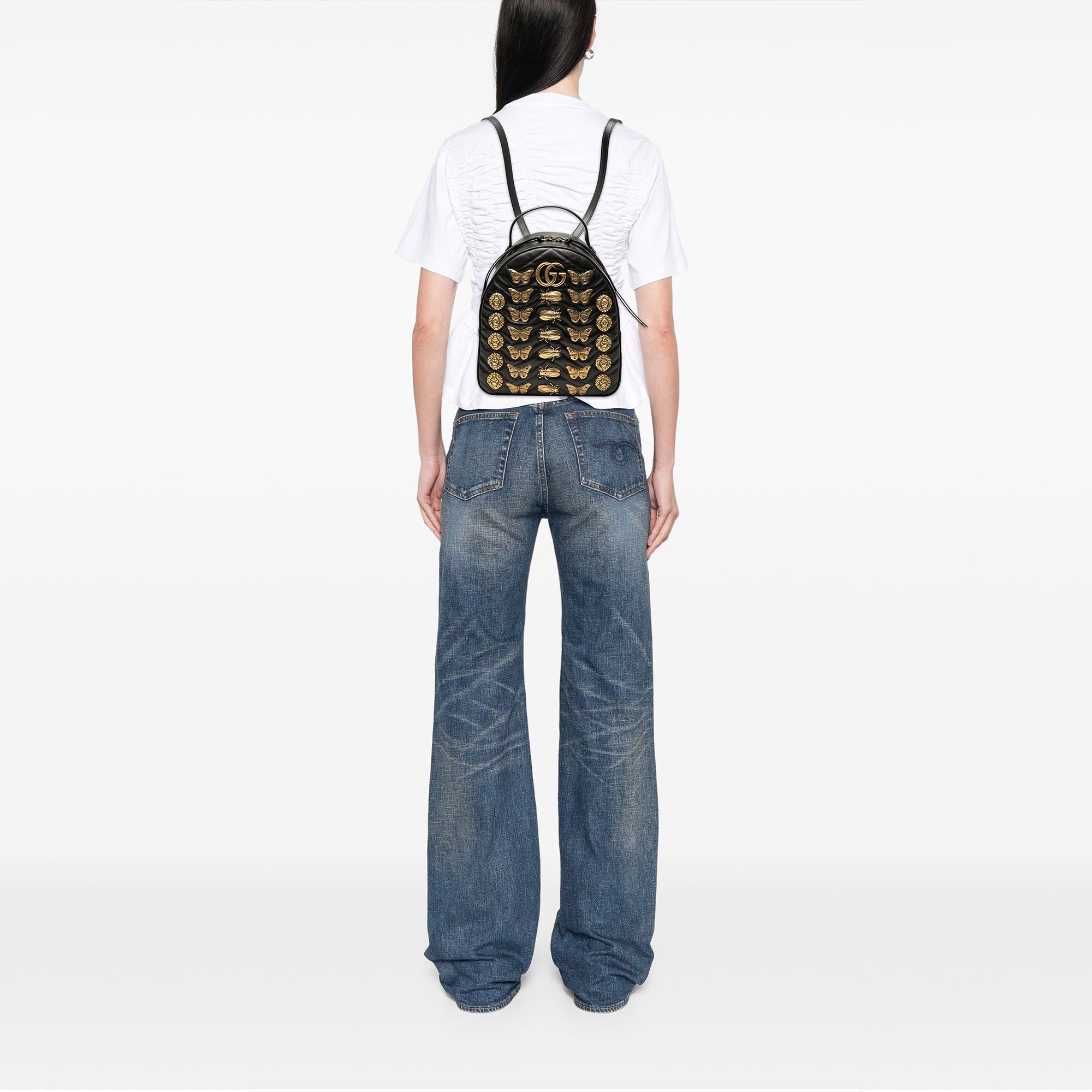 Gucci Small GG Marmont Matelasse Leather Animalier Backpack Size ONE SIZE - 7 Thumbnail