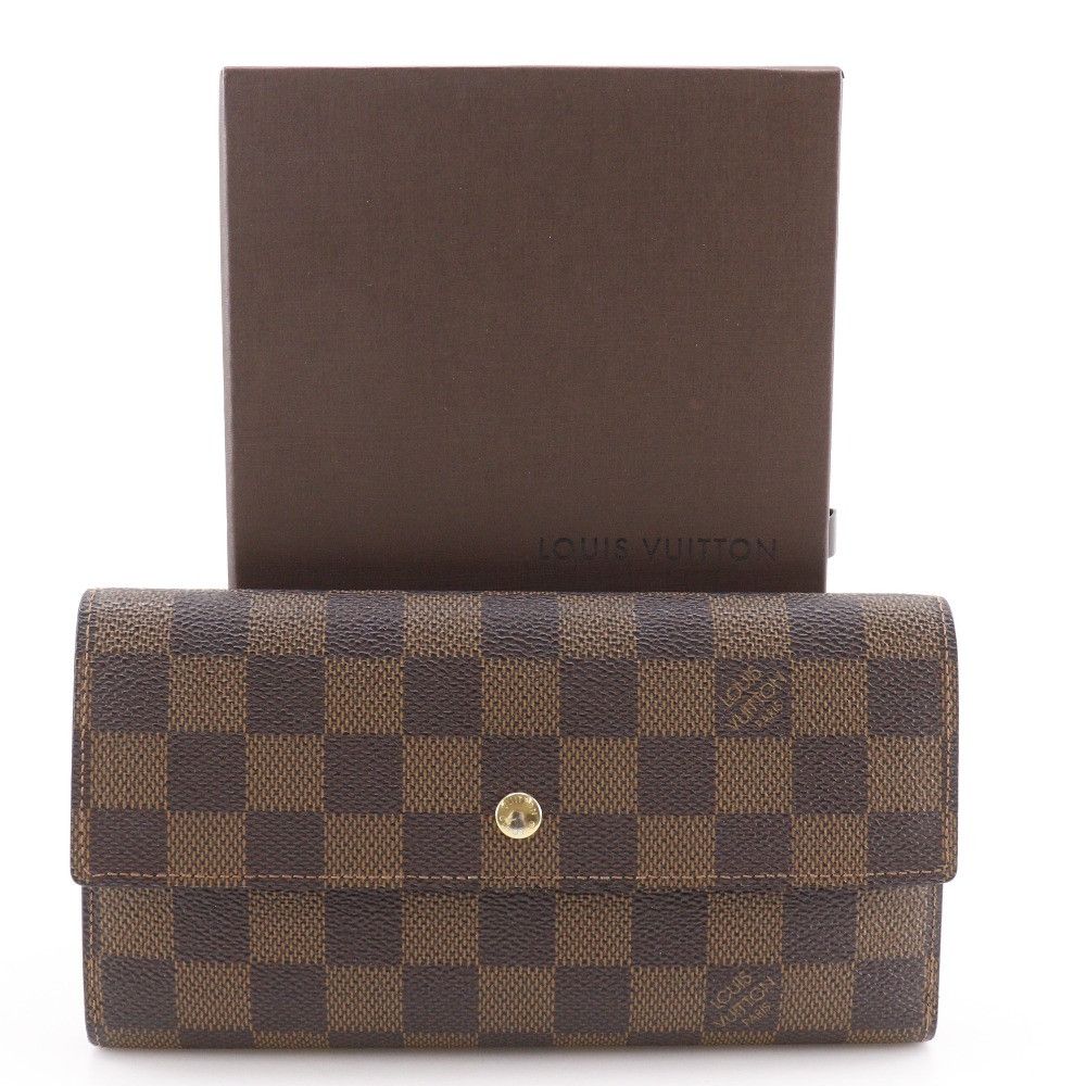 Louis Vuitton Louis Vuitton Louis Vuitton Portefeuille International Damier Canvas Wallet Textile Long Wallet N61217 DUTY FREE for USA Size ONE SIZE - 16 Thumbnail