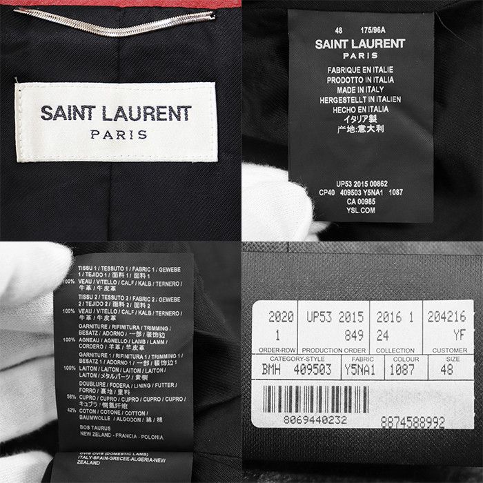 Yves Saint Laurent Yves Saint Laurent Saint Laurent Paris Motorcycle Jacket Cow Leather Jacket Leather Outerwear DUTY FREE for USA Size ONE SIZE - 10 Thumbnail