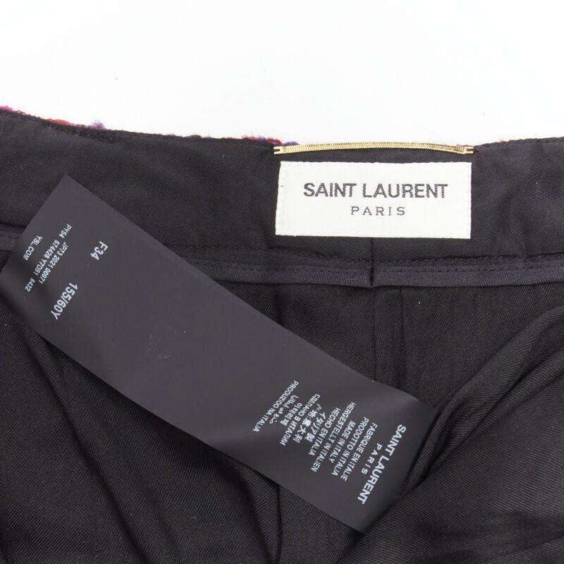 Saint Laurent Paris SAINT LAURENT 2021 pink red geometric tweed knee length shorts FR34 XS Size 26" / US 2 / IT 38 - 10 Thumbnail