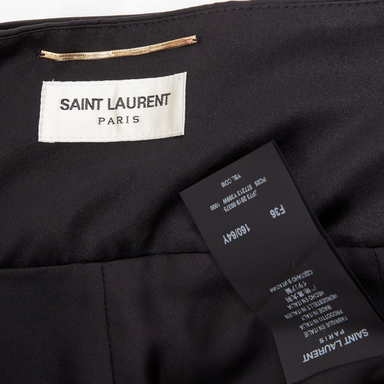 Saint Laurent Paris SAINT LAURENT 2019 black virgin wool cumberband high waist shorts FR36 S Size 27" / US 4 / IT 40 - 8 Thumbnail