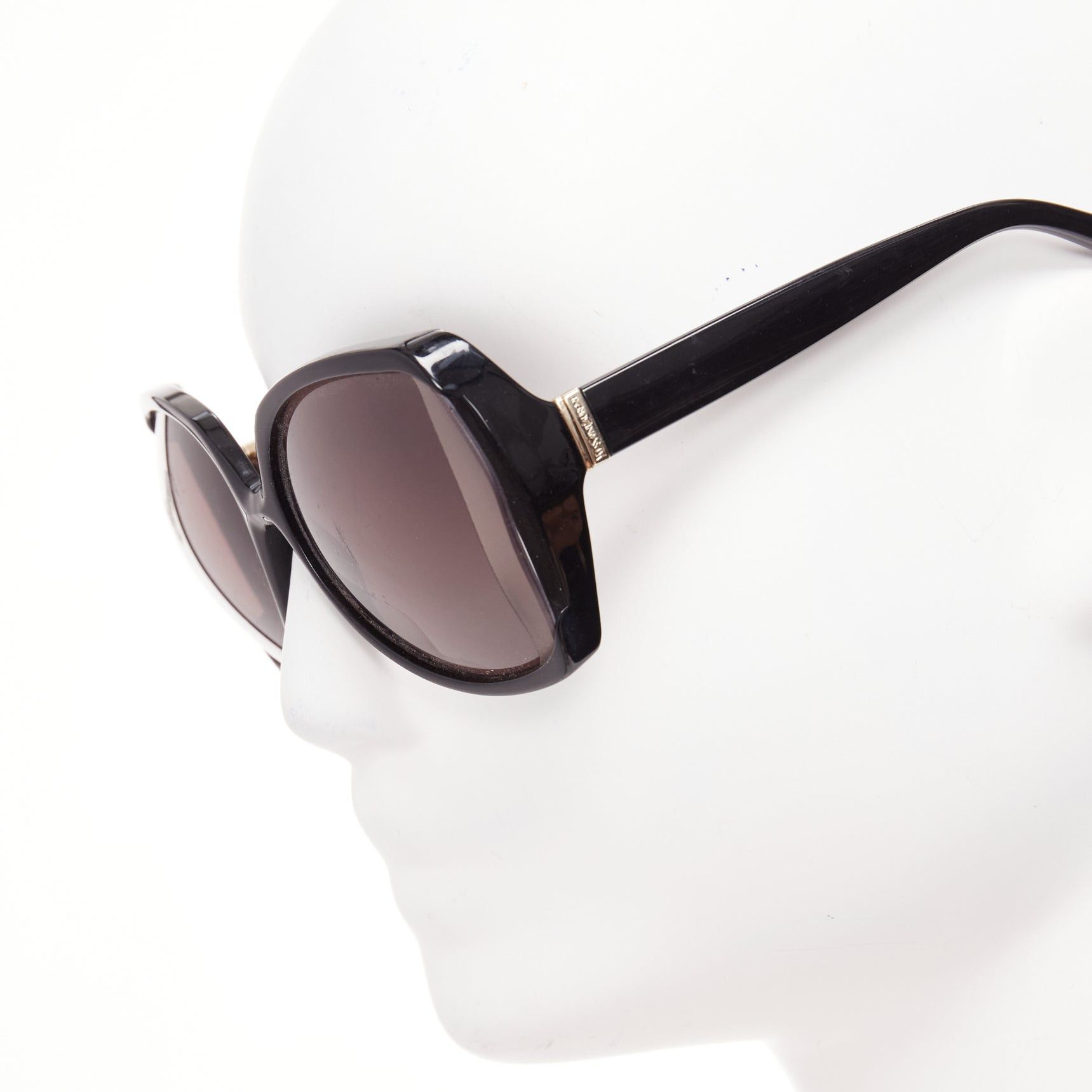 Saint Laurent Paris YVES SAINT LAURENT YSL6328S black flared out lens logo side square sunglasses Size ONE SIZE - 6 Thumbnail