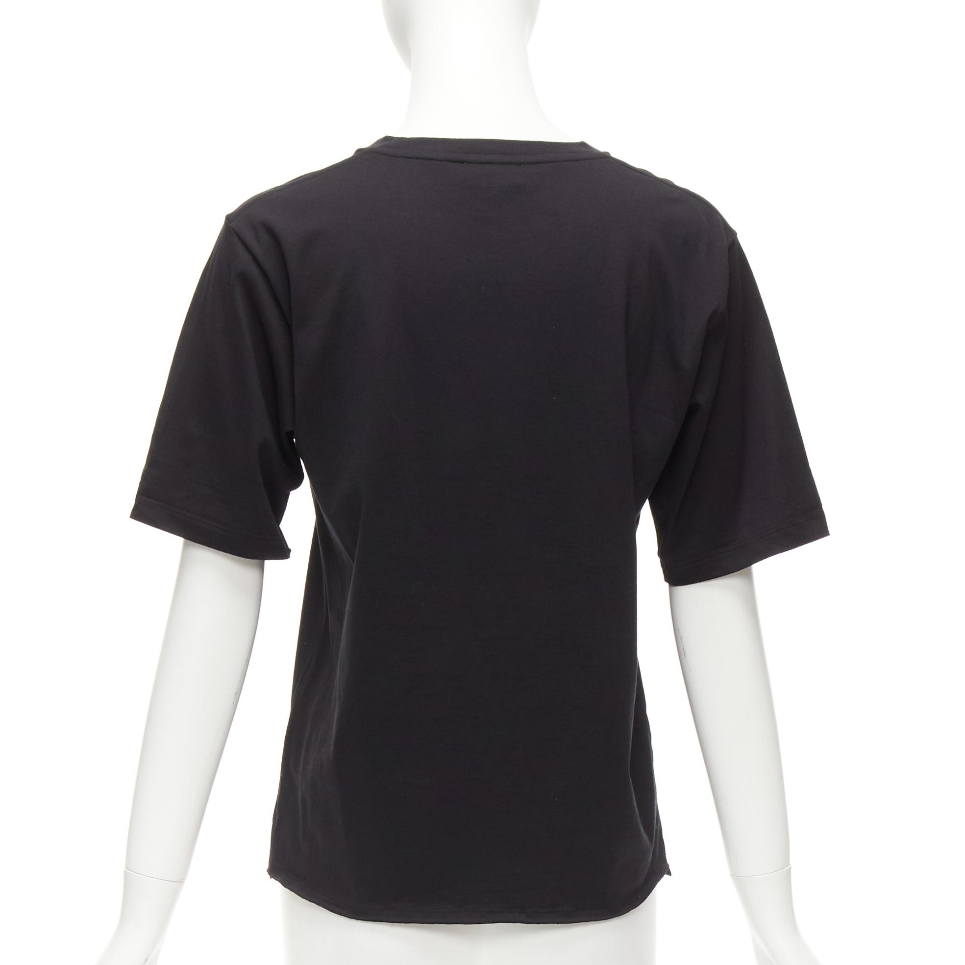 Saint Laurent Paris SAINT LAURENT 2017 black cotton box white logo boxy half sleeve tshirt XS Size S / US 4 / IT 40 - 5 Thumbnail