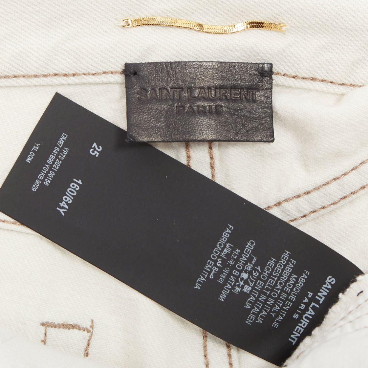 Saint Laurent Paris SAINT LAURENT 2021 light grey washed cotton distressed mini shorts 25" Size 27" / US 4 / IT 40 - 8 Thumbnail