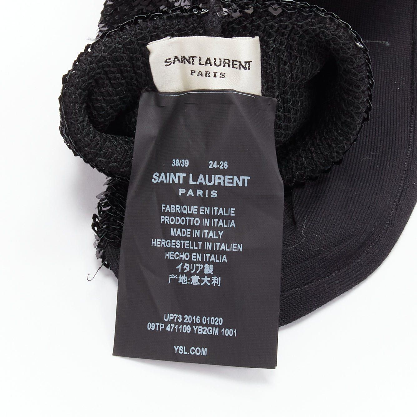 Saint Laurent Paris SAINT LAURENT 2016 black sequins cotton blend rolled cuffed socks EUR38 Size ONE SIZE - 5 Thumbnail