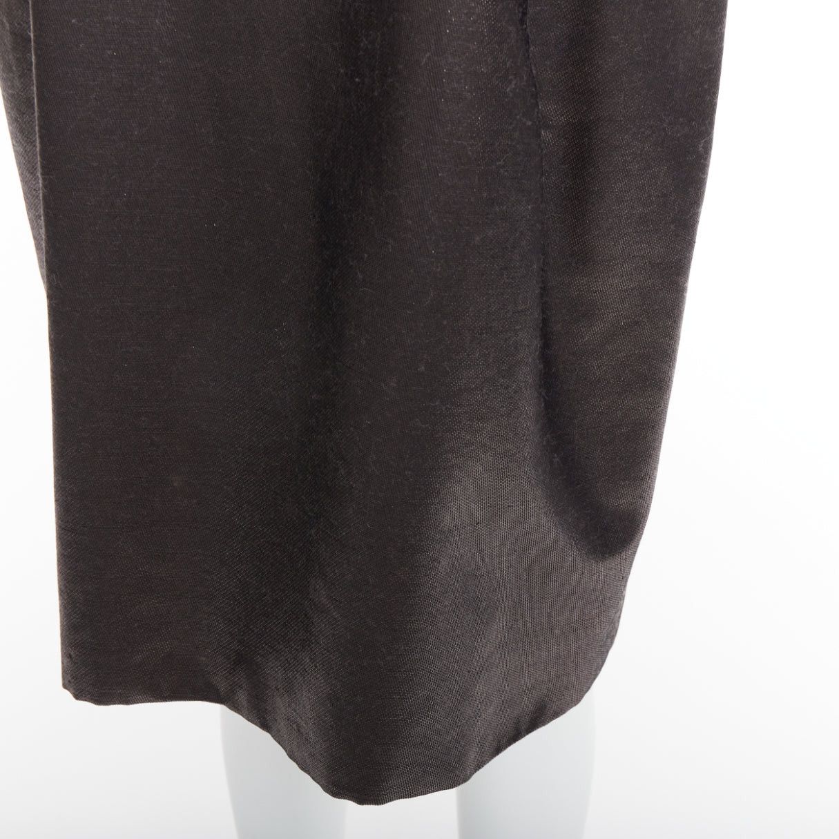 Saint Laurent Paris YVES SAINT LAURENT 2009 bronze metallic look V neck sheath dress FR40 S Size S / US 4 / IT 40 - 7 Thumbnail