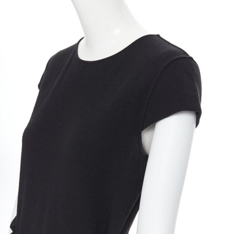 Saint Laurent Paris YVES SAINT LAURENT AW09 black cap sleeve ruched tie front bubble hem dress FR38 Size M / US 6-8 / IT 42-44 - 8 Thumbnail
