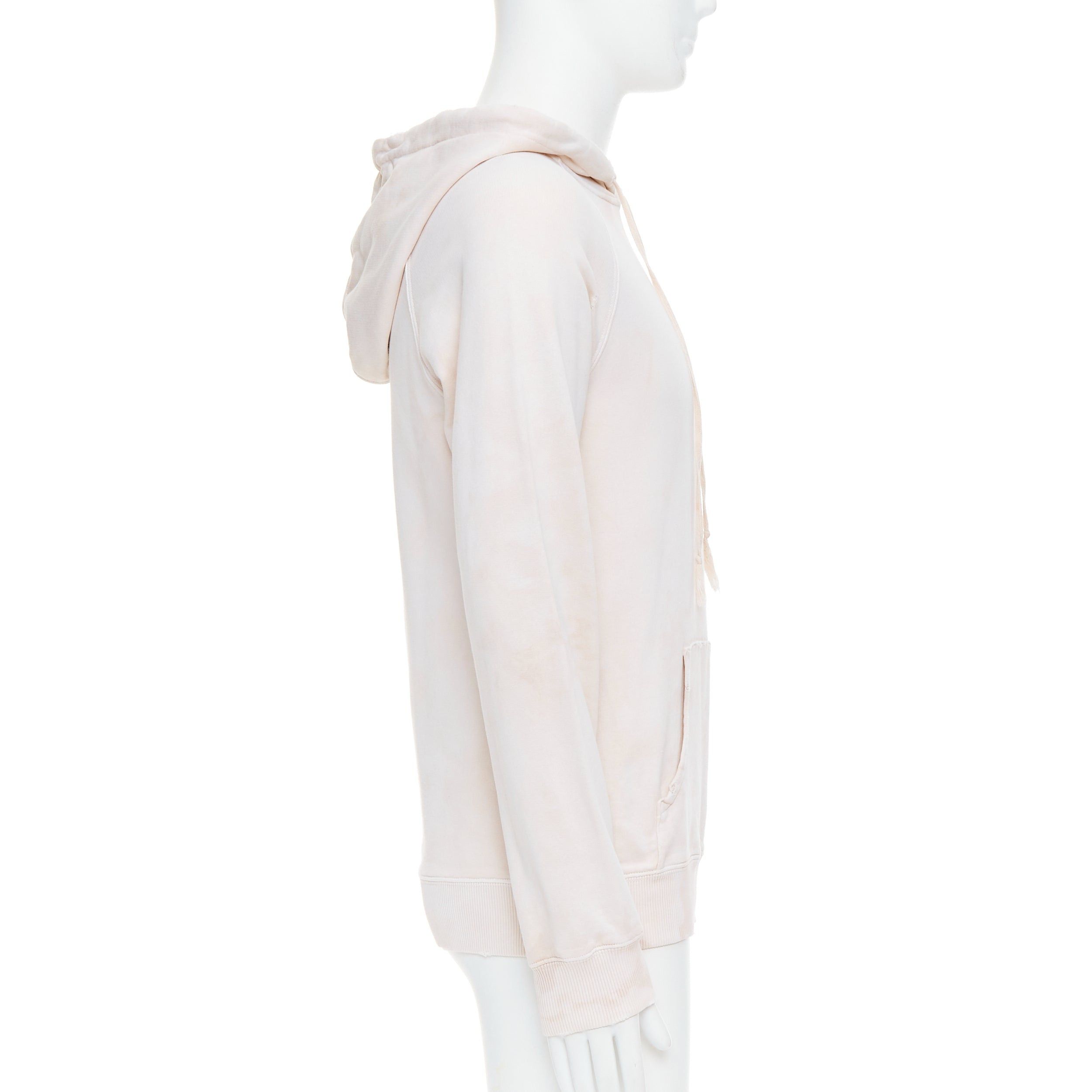 Saint Laurent Paris SAINT LAURENT 2018 cream washed tie ye distressed logo hoodie S Size US S / EU 44-46 / 1 - 4 Thumbnail