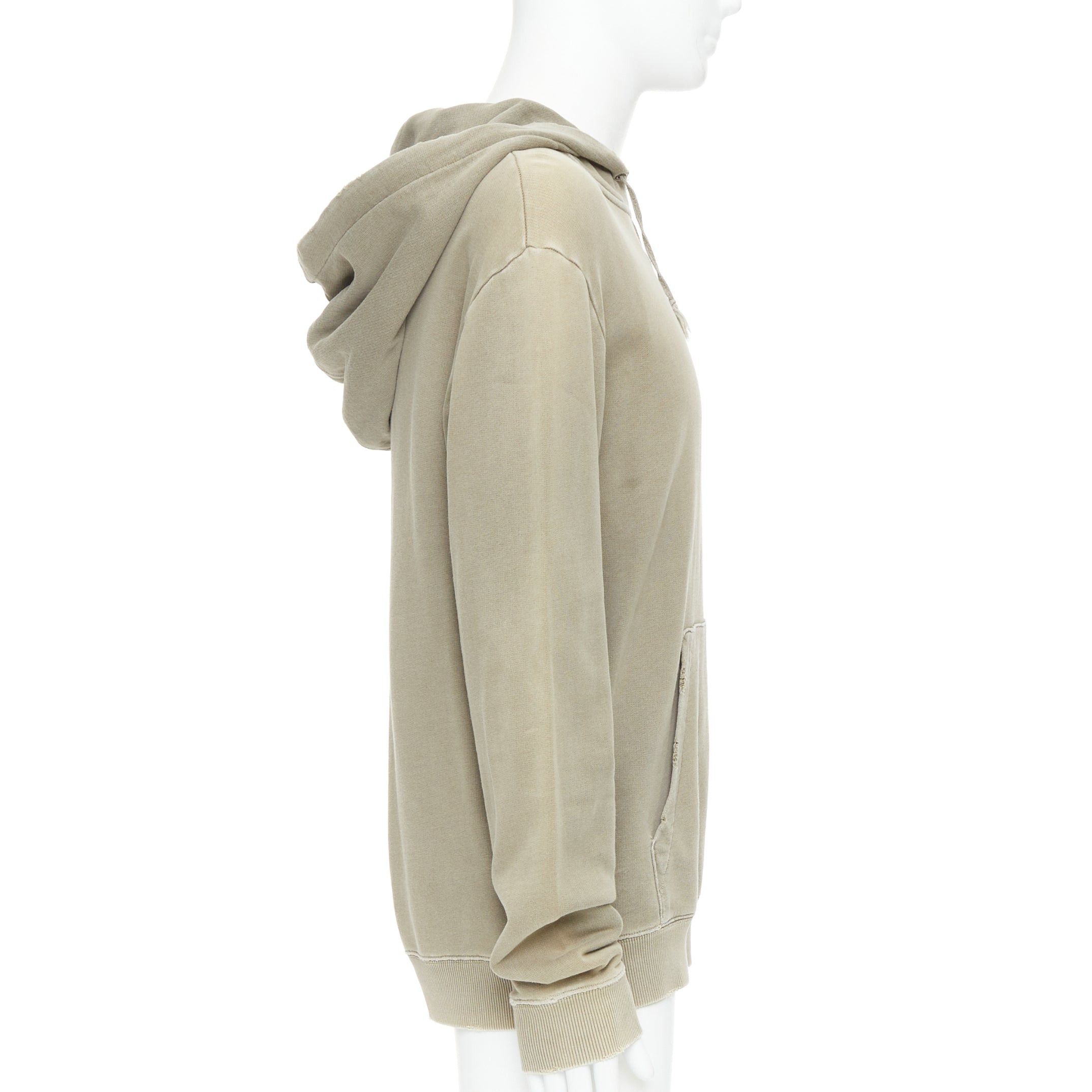 Saint Laurent Paris SAINT LAURENT 2018 stone cotton distressed washed logo hoodie S Size US S / EU 44-46 / 1 - 4 Thumbnail