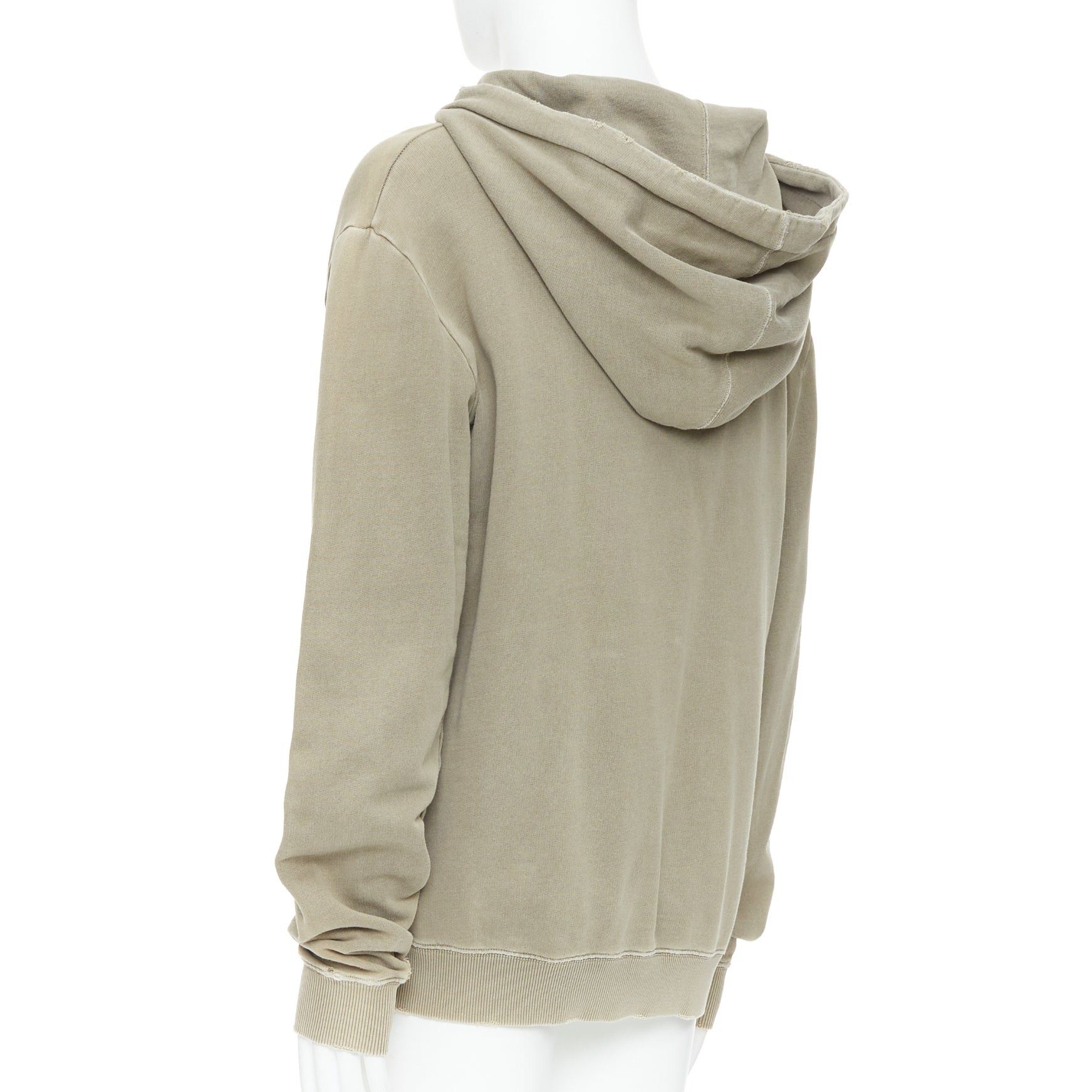 Saint Laurent Paris SAINT LAURENT 2018 stone cotton distressed washed logo hoodie S Size US S / EU 44-46 / 1 - 6 Thumbnail