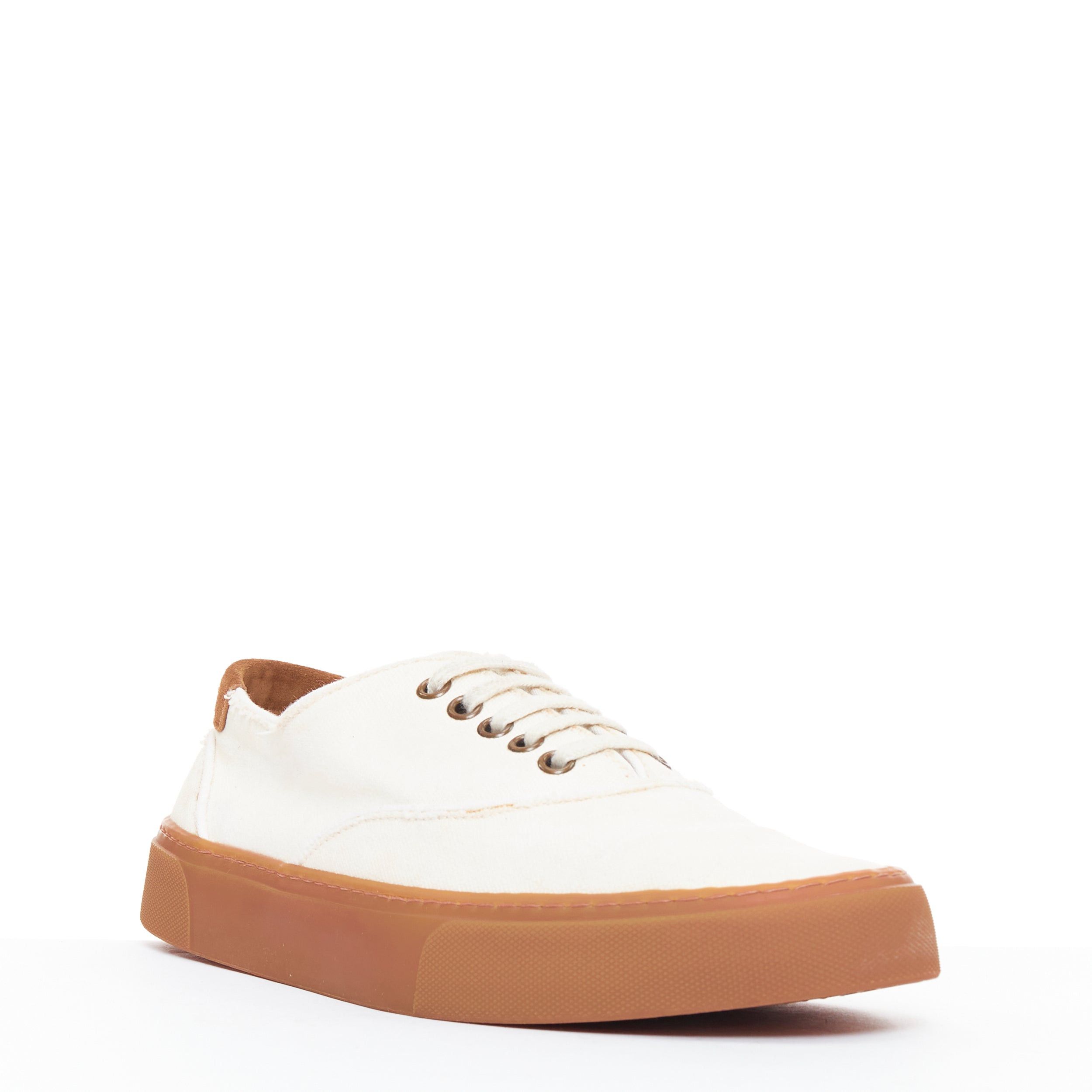 Saint Laurent Paris SAINT LAURENT Venice cream gum lace up low skate sneakers EU40 Size US 7 / EU 40 - 2 Thumbnail