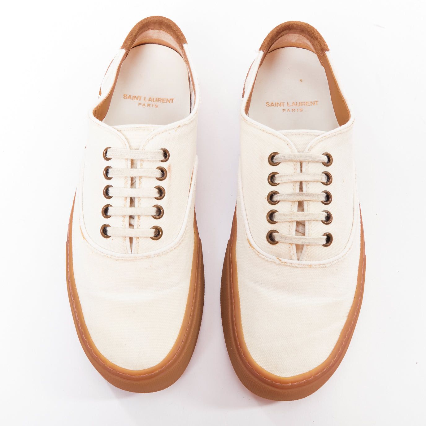 Saint Laurent Paris SAINT LAURENT Venice cream gum lace up low skate sneakers EU40 Size US 7 / EU 40 - 3 Thumbnail