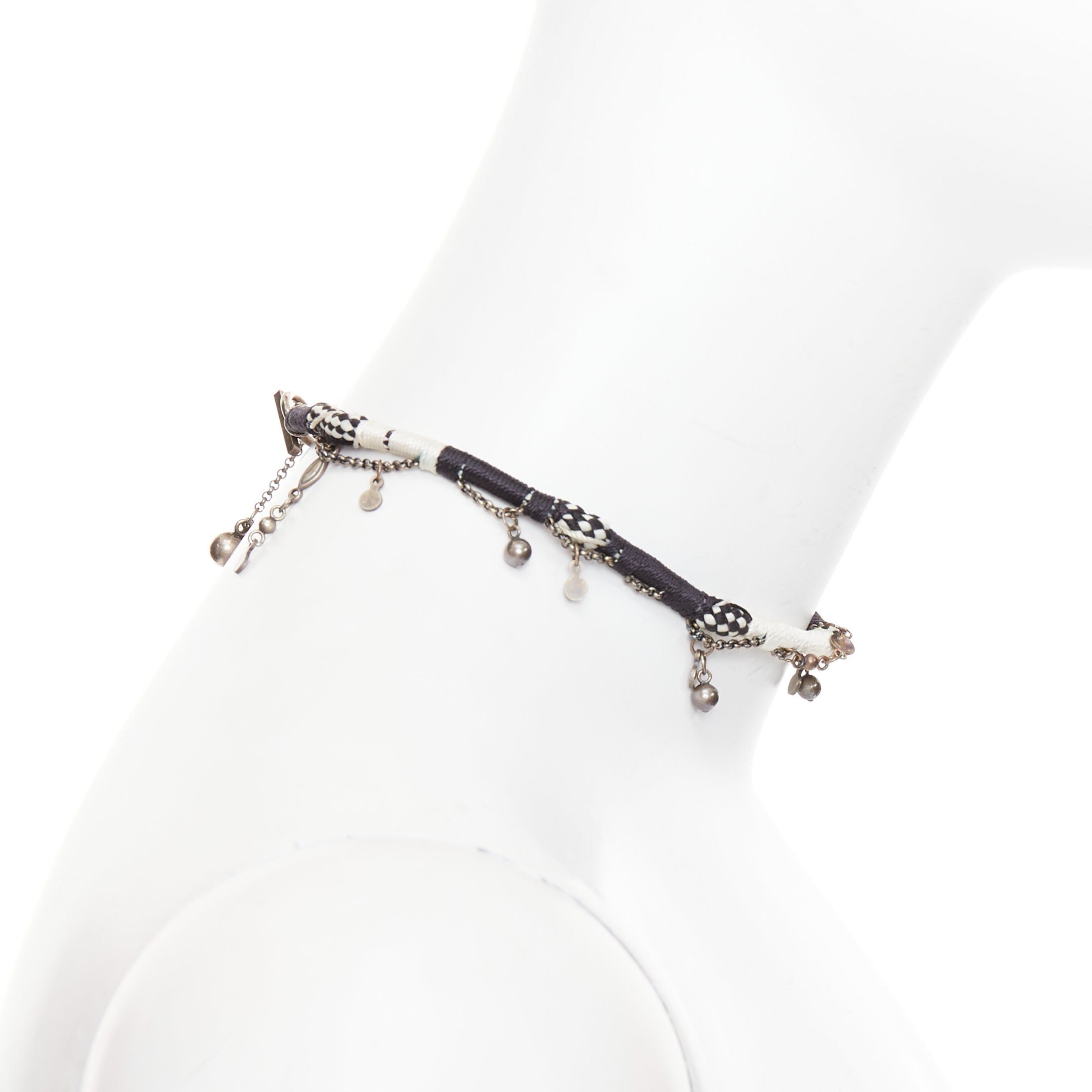 Saint Laurent Paris SAINT LAURENT black white braided tribal ball charms choker necklace Size ONE SIZE - 4 Thumbnail