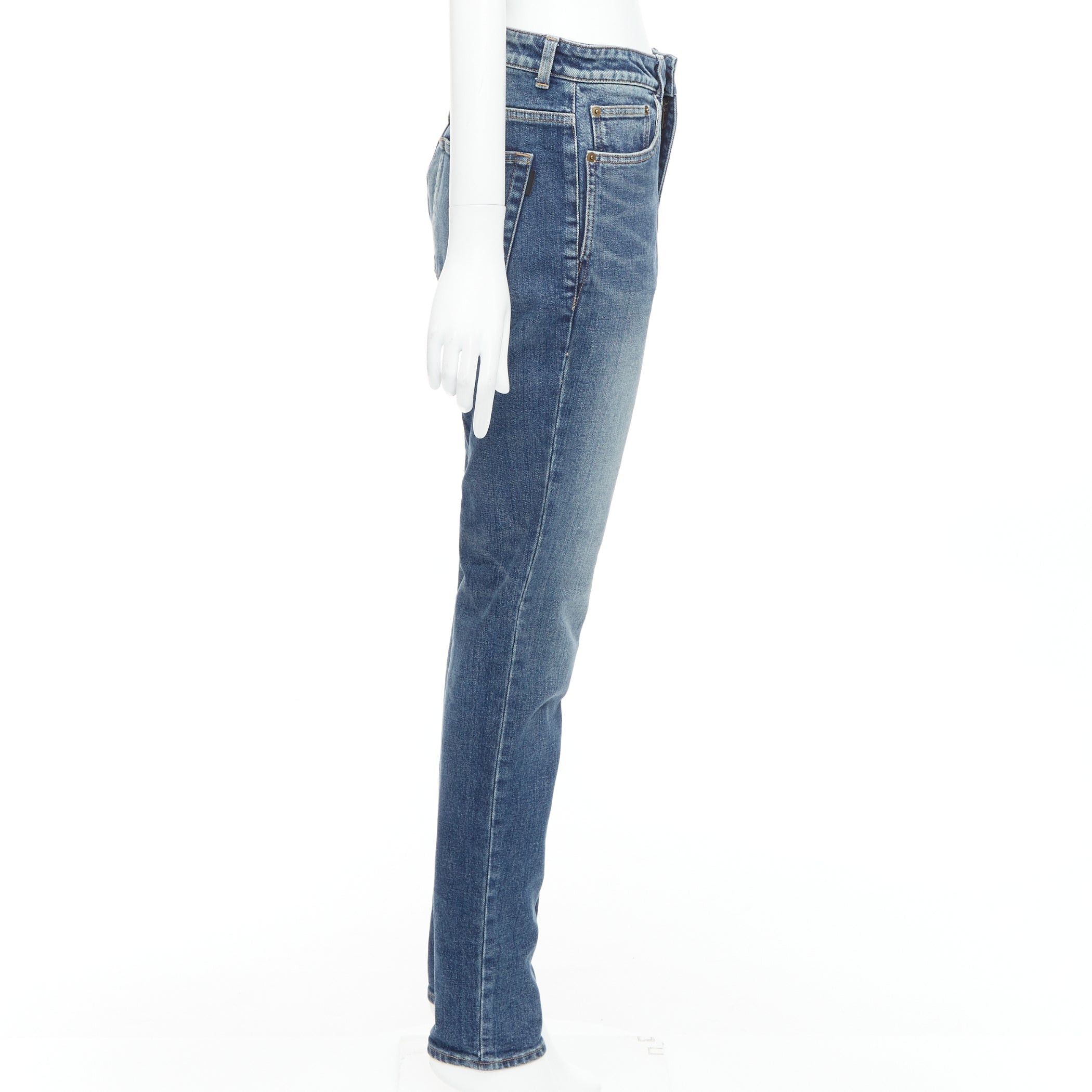 Saint Laurent Paris SAINT LAURENT D05 washed blue classic mid waist tapered jeans 29" Size 29" - 4 Thumbnail