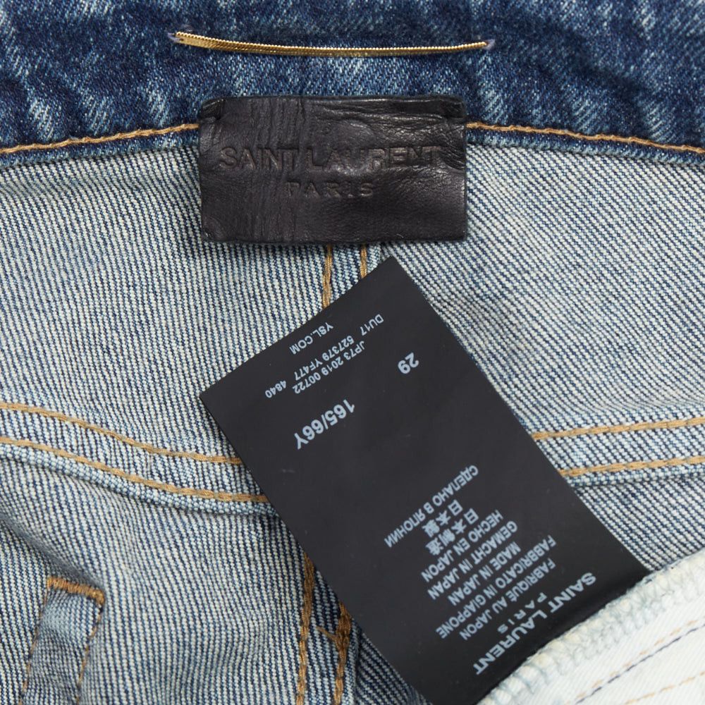 Saint Laurent Paris SAINT LAURENT D05 washed blue classic mid waist tapered jeans 29" Size 29" - 8 Thumbnail