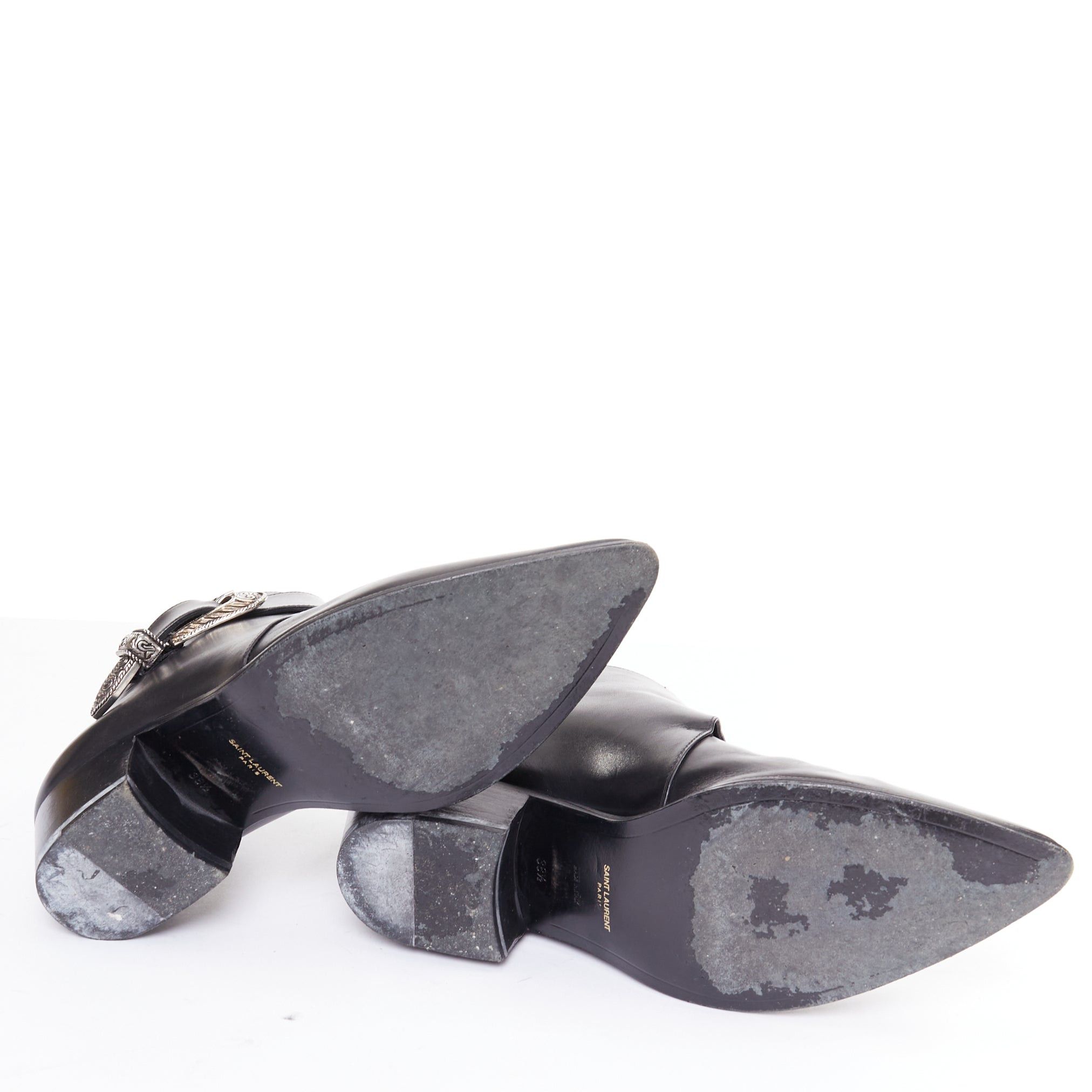 Saint Laurent Paris SAINT LAURENT Hedi Slimane silver western buckle heeled Chelsea booties EU38.5 Size US 8.5 / IT 38.5 - 11 Thumbnail