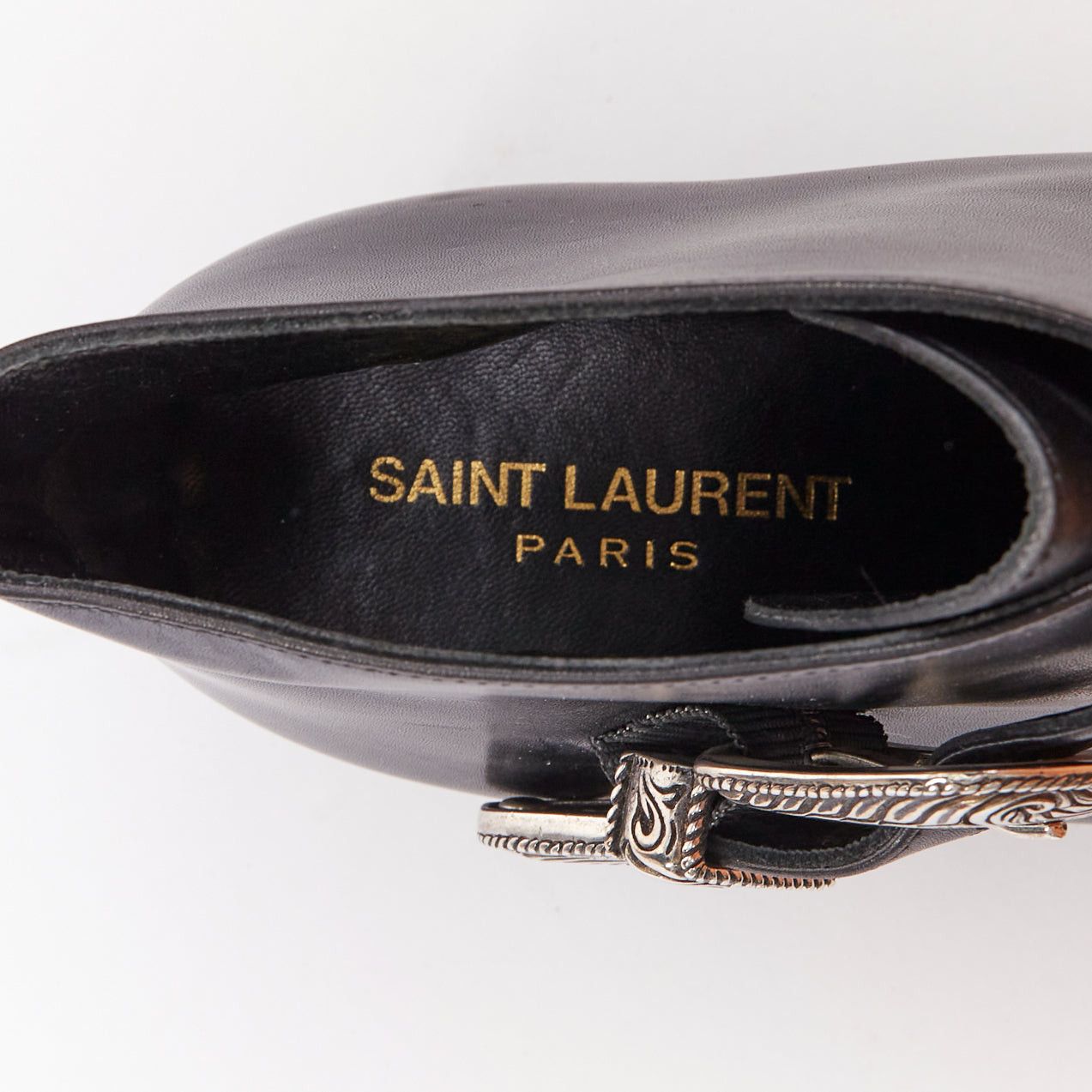 Saint Laurent Paris SAINT LAURENT Hedi Slimane silver western buckle heeled Chelsea booties EU38.5 Size US 8.5 / IT 38.5 - 9 Thumbnail