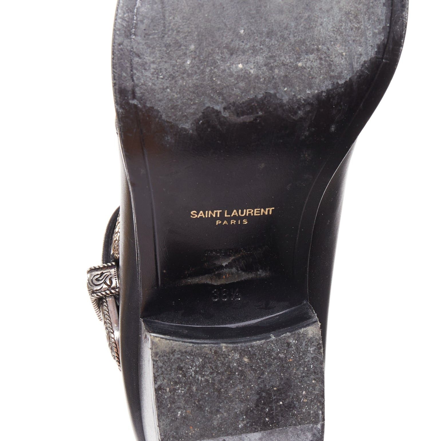 Saint Laurent Paris SAINT LAURENT Hedi Slimane silver western buckle heeled Chelsea booties EU38.5 Size US 8.5 / IT 38.5 - 10 Thumbnail