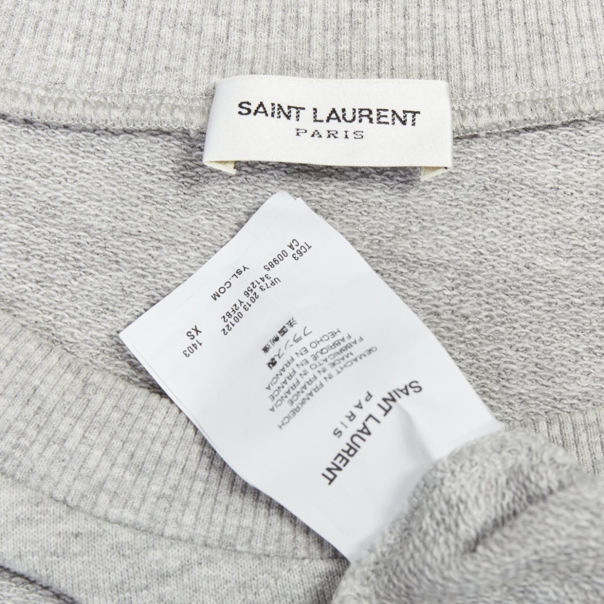 Saint Laurent Paris SAINT LAURENT 2013 Hedi Slimane grey cotton silver chain cold shoulder sweater XS Size S / US 4 / IT 40 - 8 Thumbnail