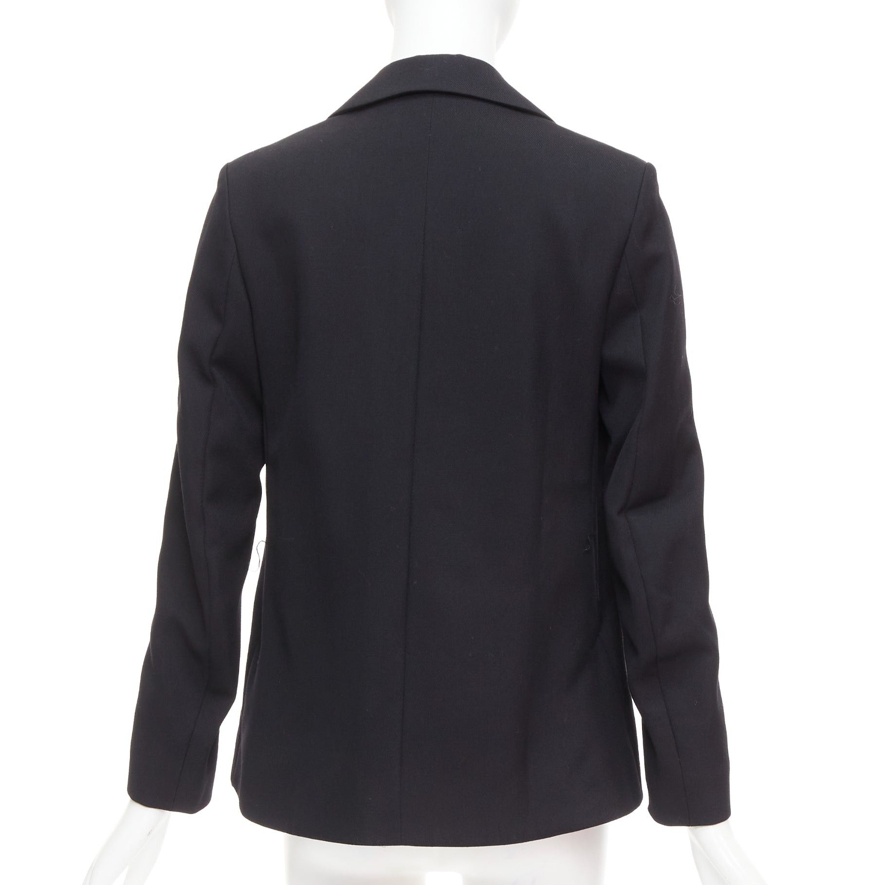 Saint Laurent Paris YVES SAINT LAURENT 2010 black wool blend deconstructed blazer FR36 S Size S / US 4 / IT 40 - 6 Thumbnail