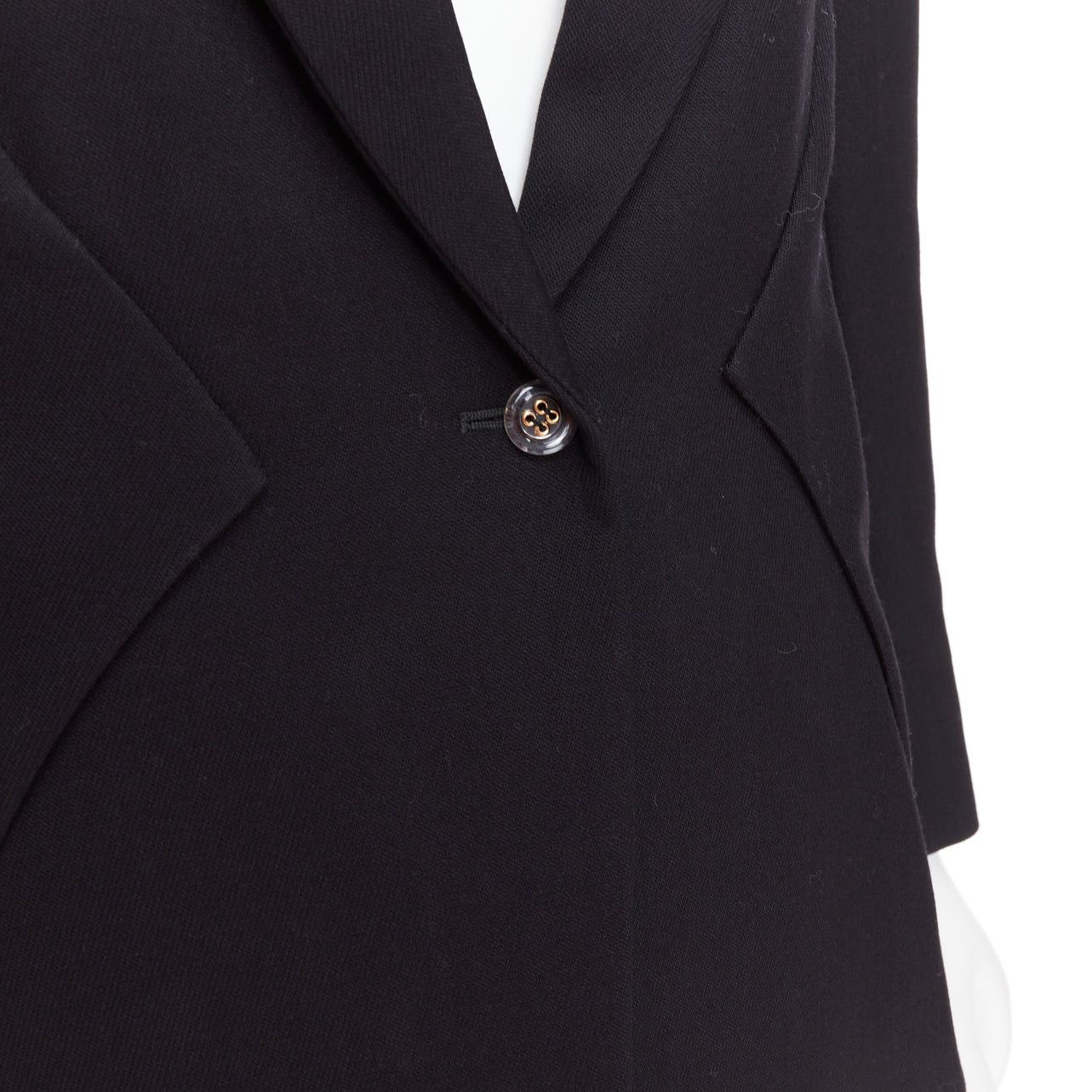 Saint Laurent Paris YVES SAINT LAURENT 2010 black wool blend deconstructed blazer FR36 S Size S / US 4 / IT 40 - 2 Thumbnail