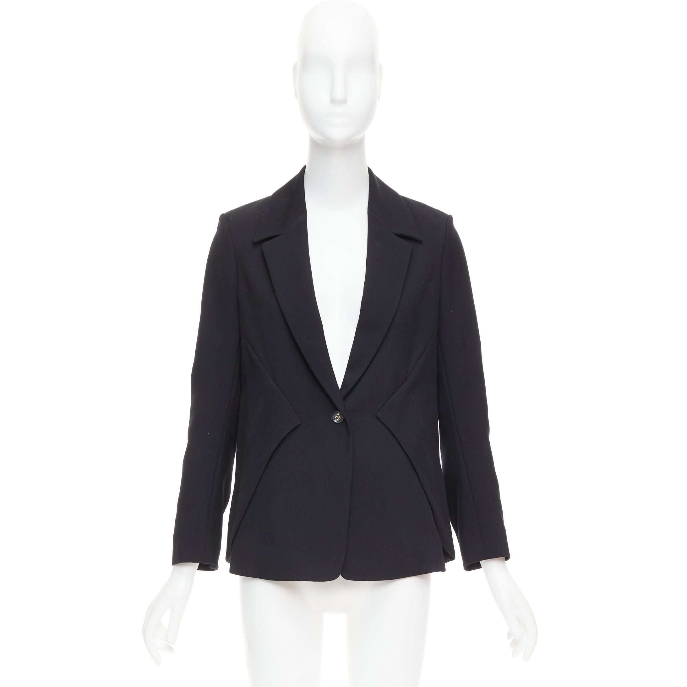 Saint Laurent Paris YVES SAINT LAURENT 2010 black wool blend deconstructed blazer FR36 S Size S / US 4 / IT 40 - 10 Thumbnail