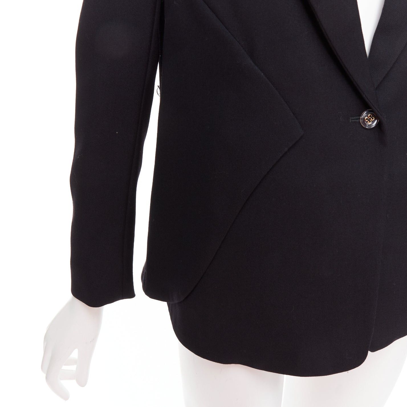 Saint Laurent Paris YVES SAINT LAURENT 2010 black wool blend deconstructed blazer FR36 S Size S / US 4 / IT 40 - 8 Thumbnail