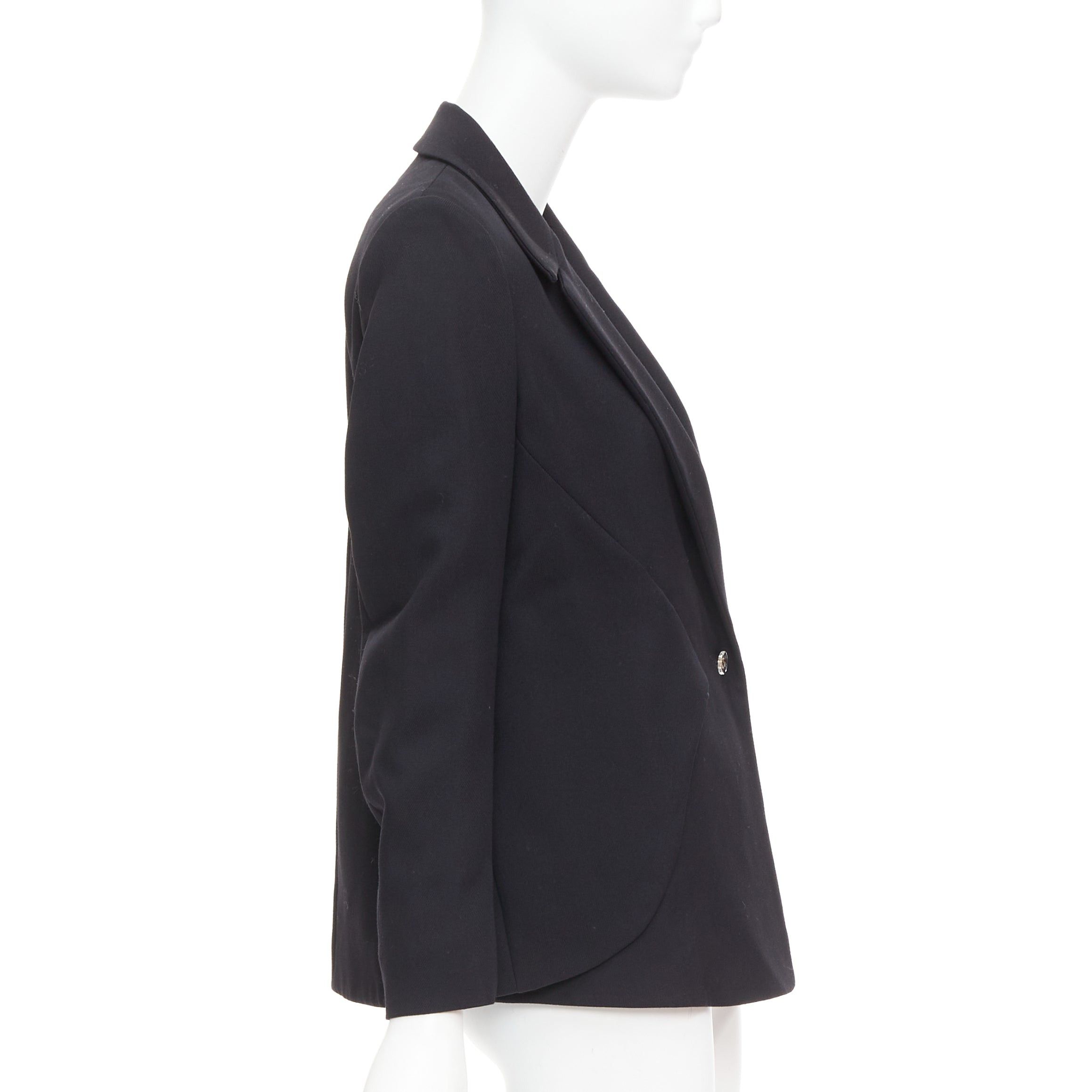 Saint Laurent Paris YVES SAINT LAURENT 2010 black wool blend deconstructed blazer FR36 S Size S / US 4 / IT 40 - 5 Thumbnail