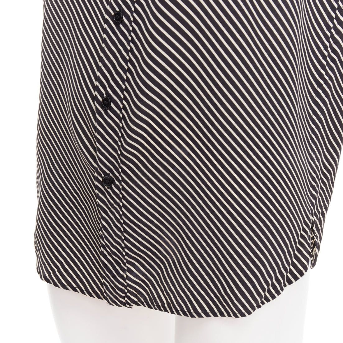Saint Laurent Paris SAINT LAURENT 2015 100% silk diagonal striped sleeveless blouse FR34 XS Size XS / US 0-2 / IT 36-38 - 7 Thumbnail